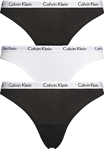 Werkloos Meditatief over Calvin Klein dames strings (3-pack), zwart, wit, zwart - Shop de nieuwste  voorjaarsmode