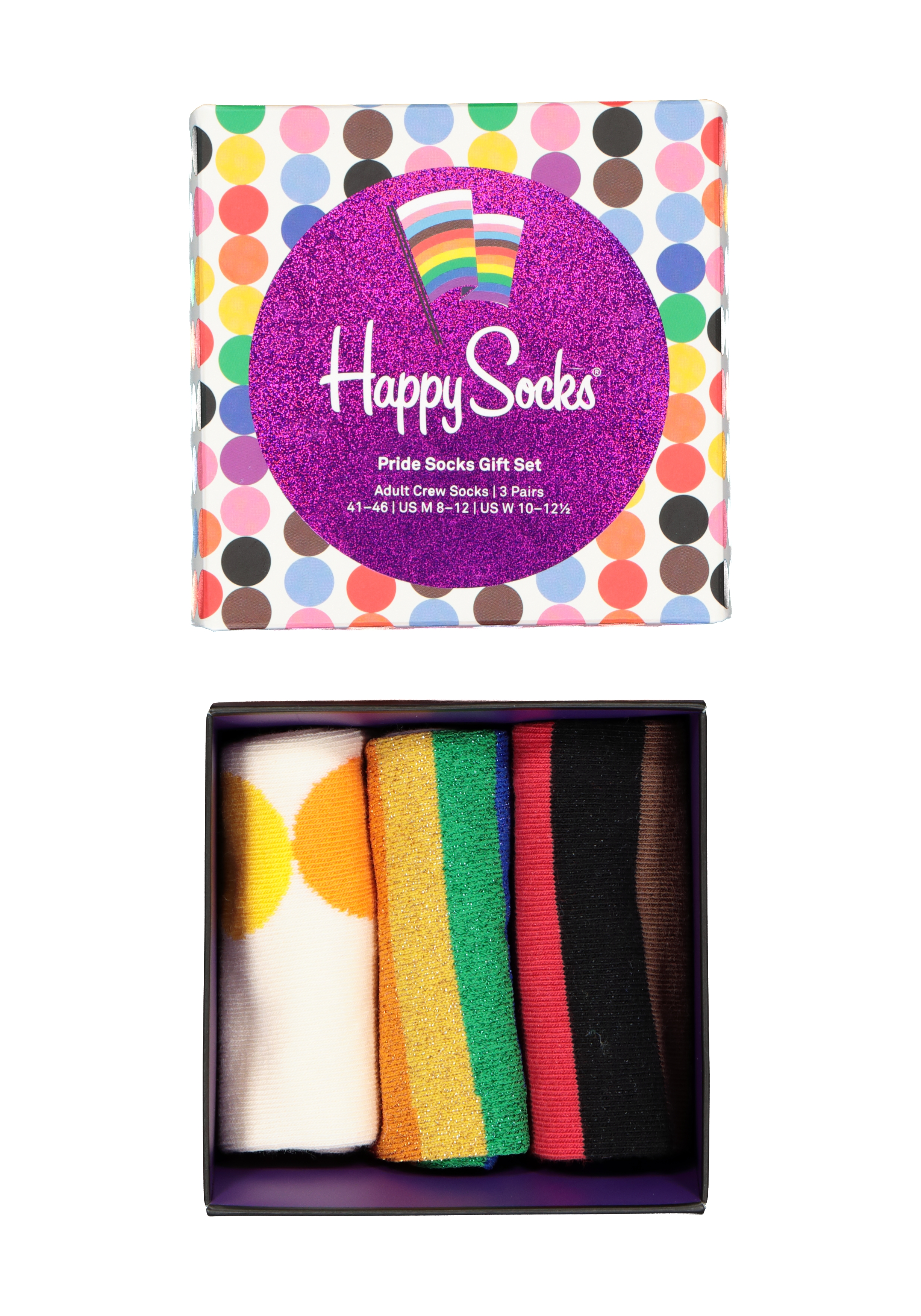 SALE Happy 70% (3-pack), Set Gift - tot Socks regenboog Socks sokken kortingen Pride met