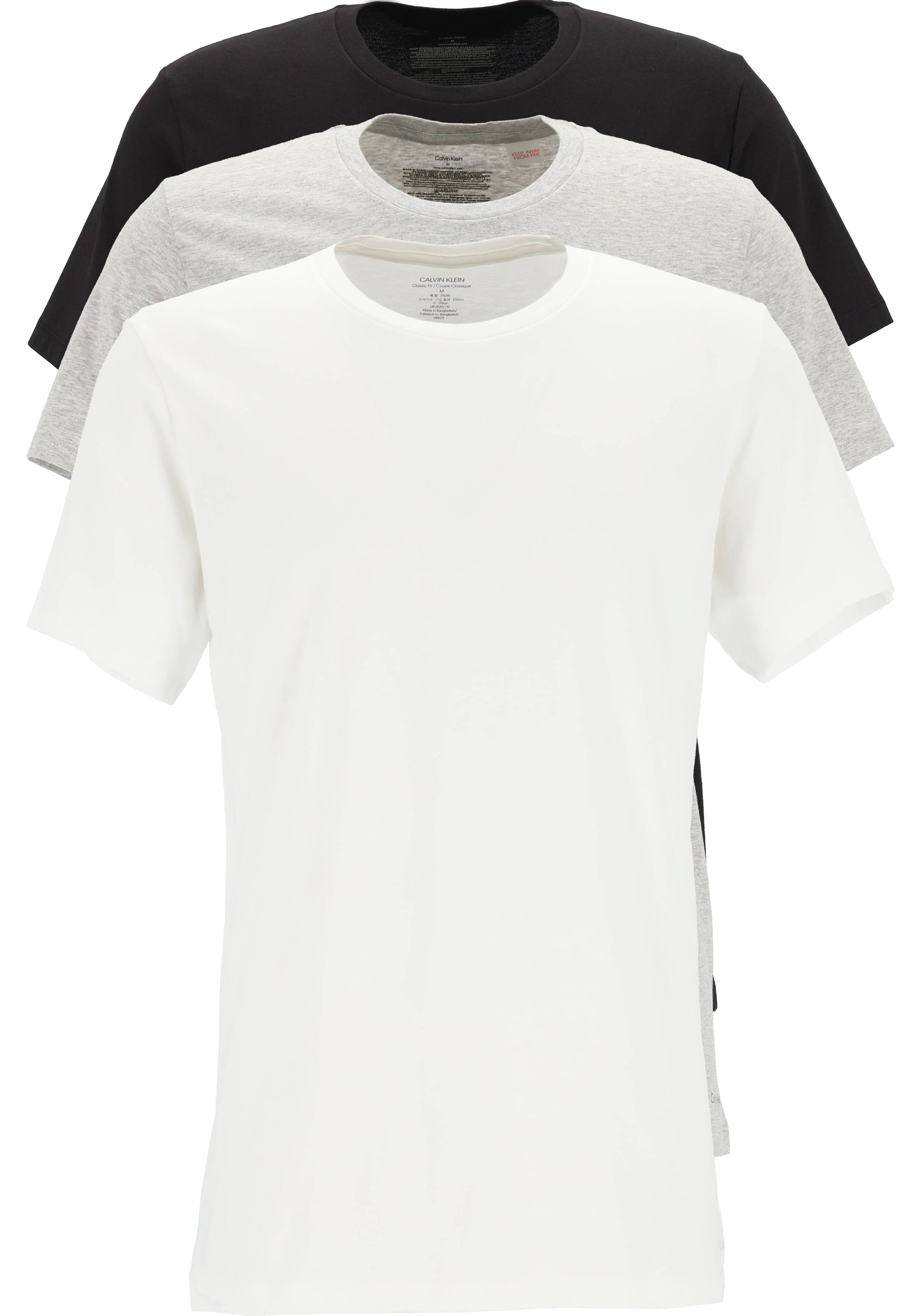 instant werkgelegenheid Grijp Calvin Klein Cotton Classics crew neck T-shirt (3-pack), heren T-shirts...  - SALE tot 50% korting