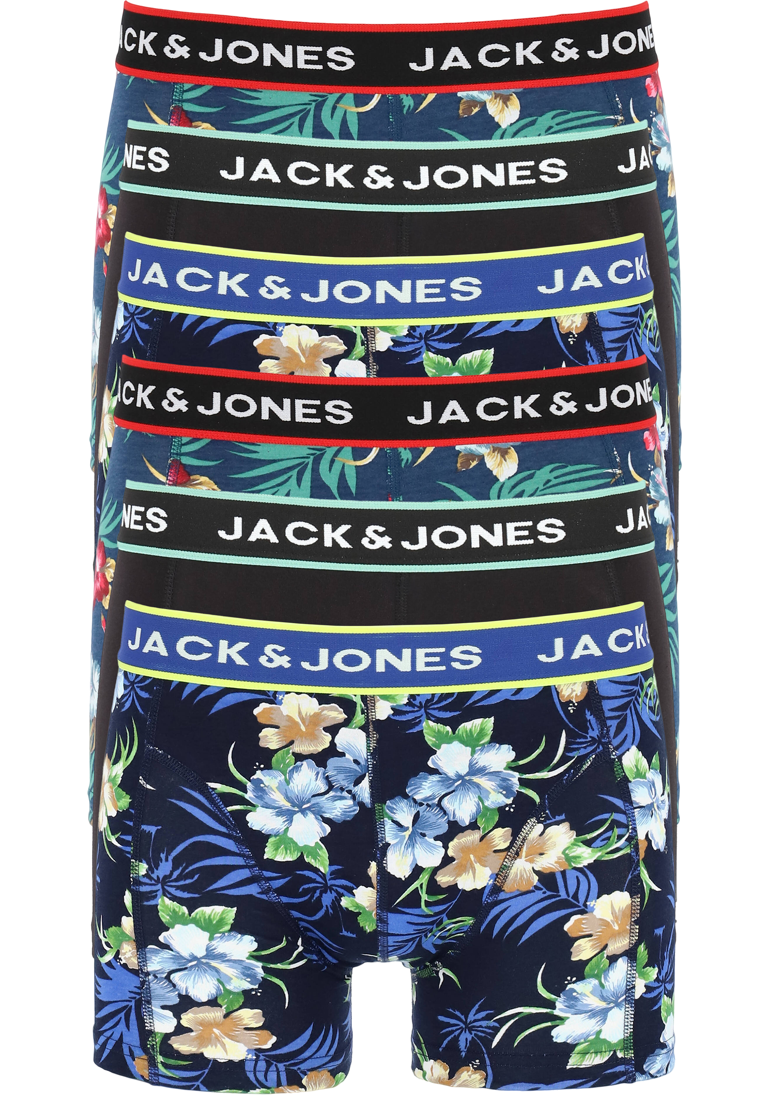 retort Geniet Saai JACK & JONES boxers Jacflower trunks (6-pack), gebloemd en uni - Zomer SALE  tot 50% korting