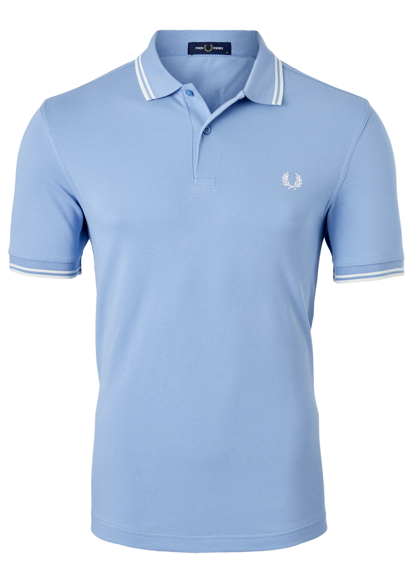 Fred Perry M3600 polo twin tipped shirt, heren polo Sky / Snow White /... - SALE tot 50% korting