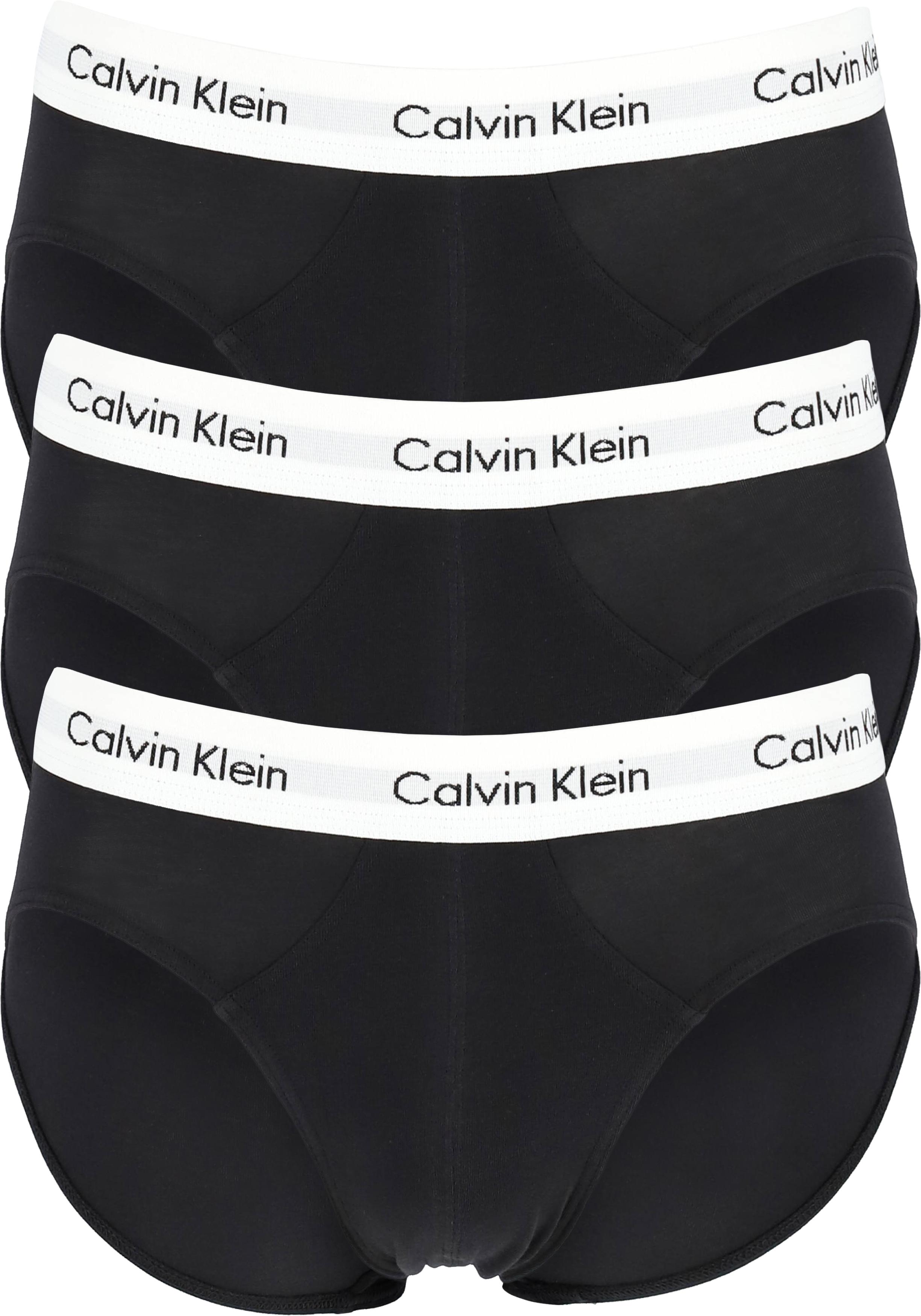 Calvin Klein hipster brief (3-pack), heren slips, zwart met witte band Zomer SALE tot 70%
