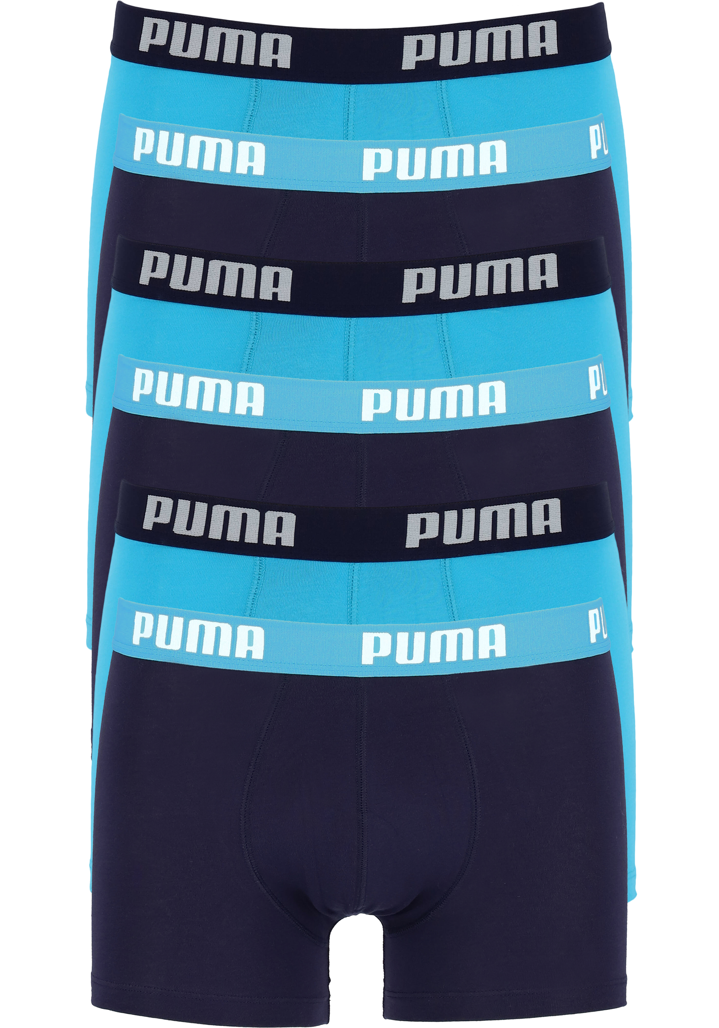 Charles Keasing Alert Nadruk Puma Basic Boxer heren (6-pack), aqua en blauw - De eerste  voorjaarscollecties zijn binnen
