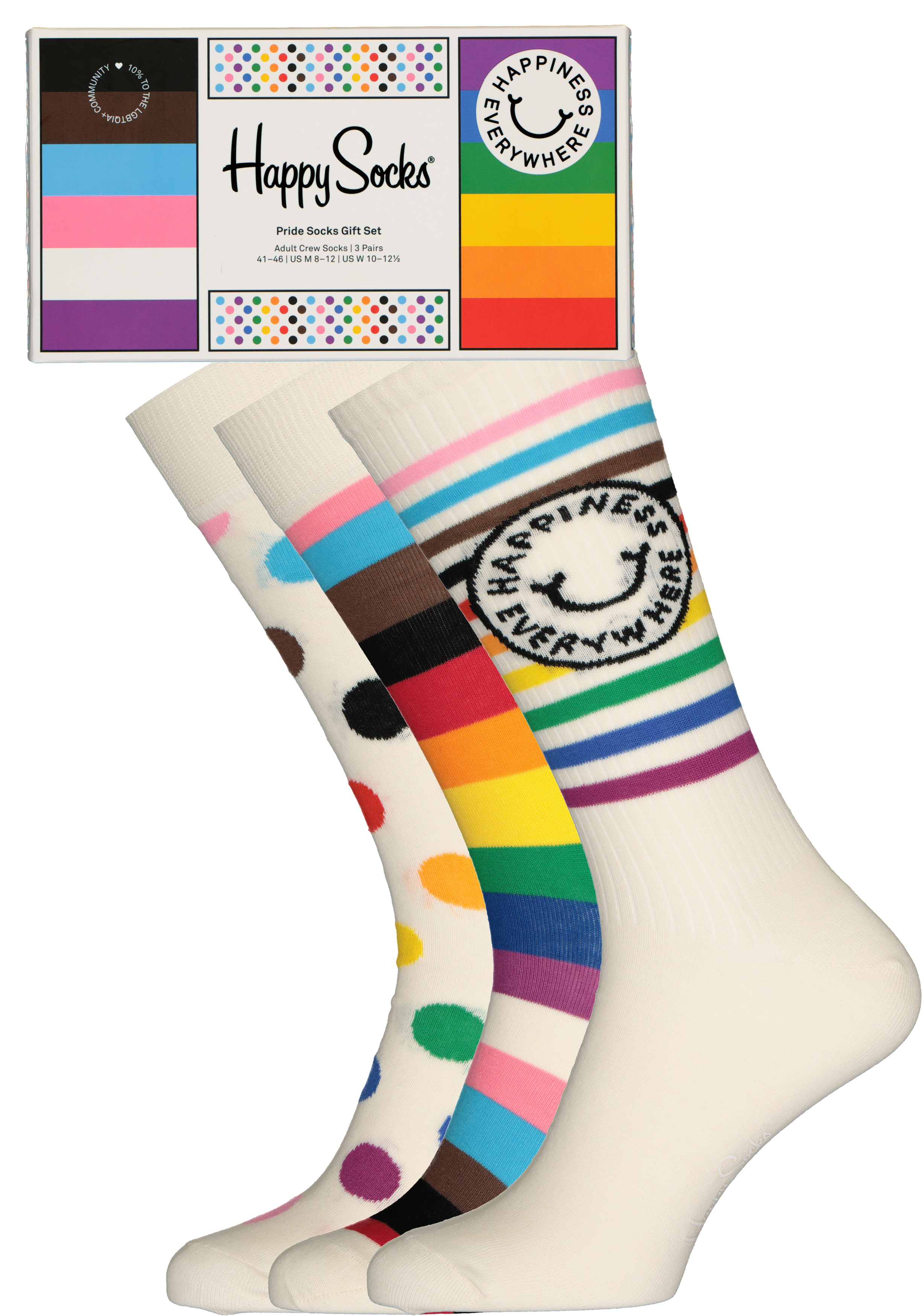 Pride Socks met (3-pack), Happy Set 70% - sokken Gift kortingen unisex tot Socks in... SALE