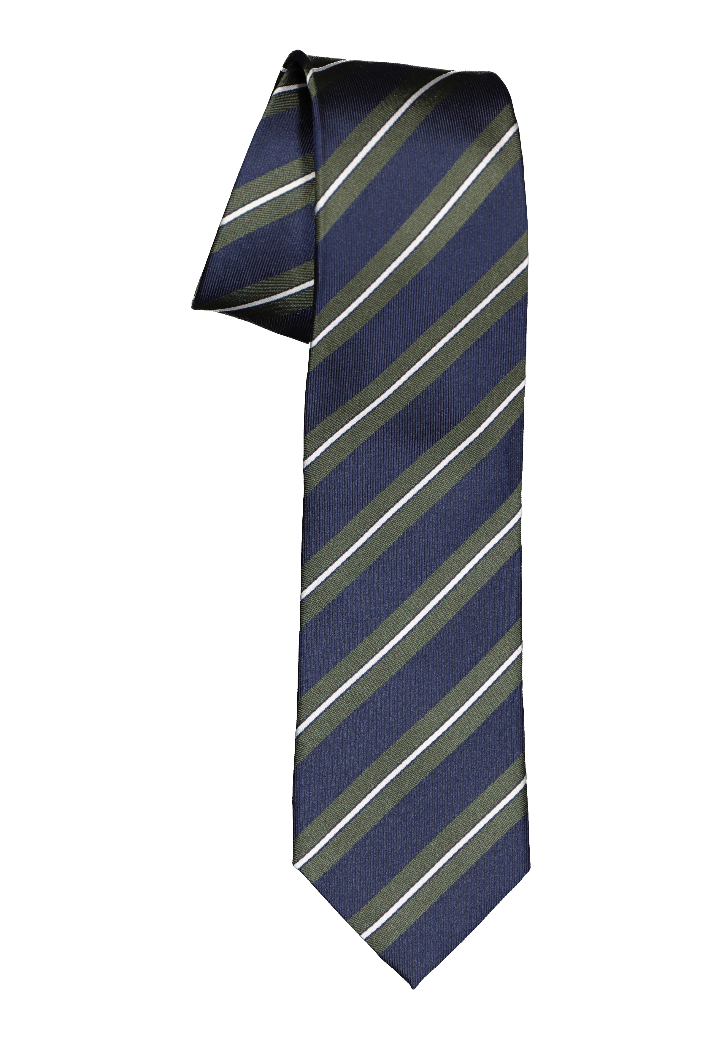 Scully wenkbrauw Heel Michaelis stropdas, zijde, blauw met groen en wit gestreept - Zomer SALE  tot 50% korting