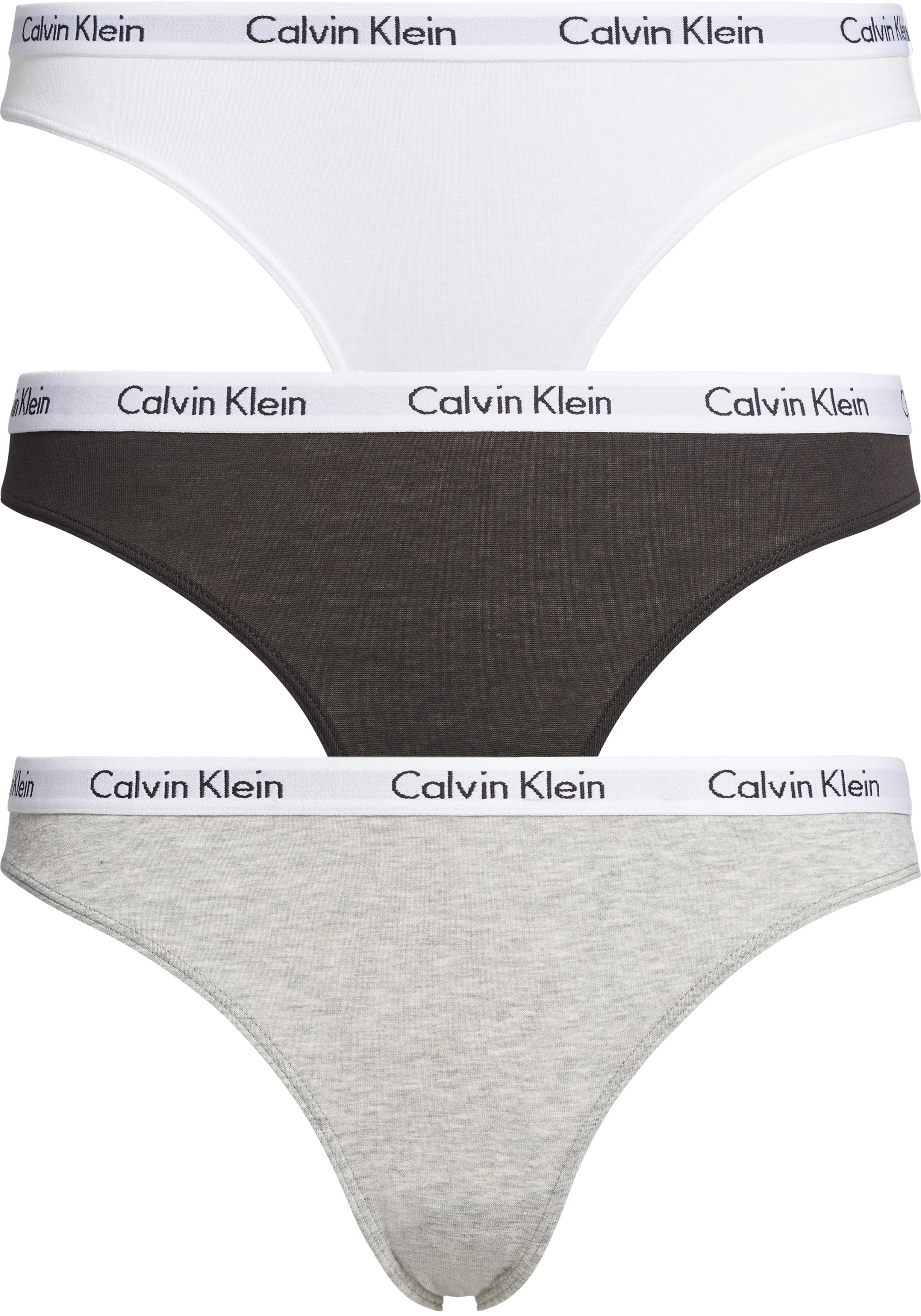 dynastie juni hulp Calvin Klein dames slips (3-pack), zwart, wit en grijs - Zomer SALE tot 50%  korting
