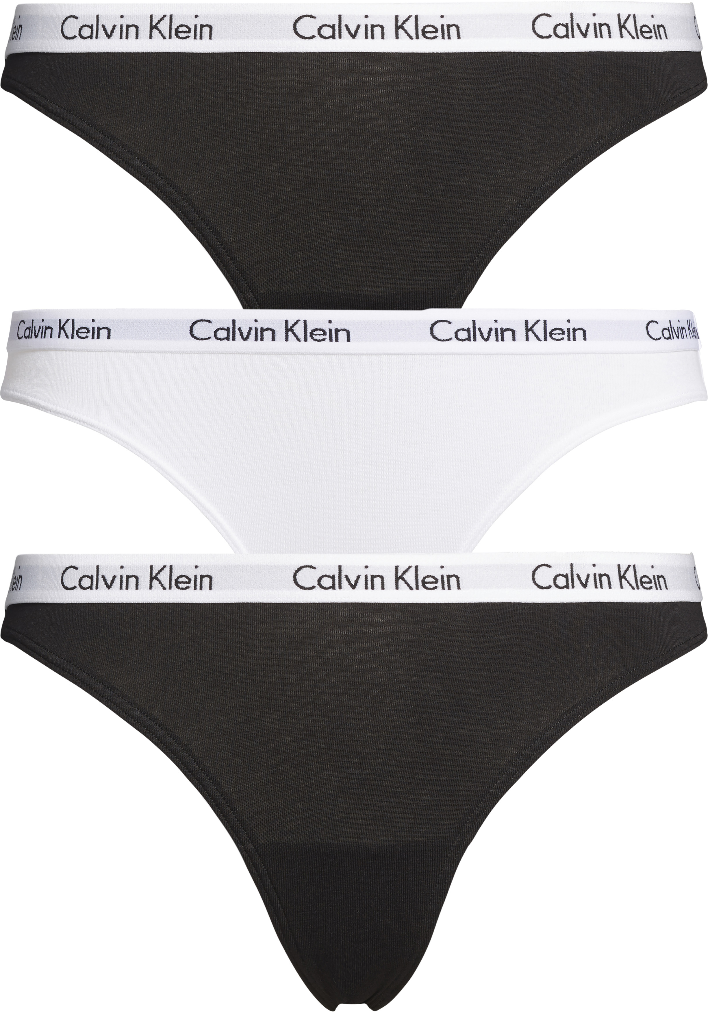 Regenjas Stemmen verontschuldigen Calvin Klein dames strings (3-pack), zwart, wit, zwart - Shop de nieuwste  voorjaarsmode