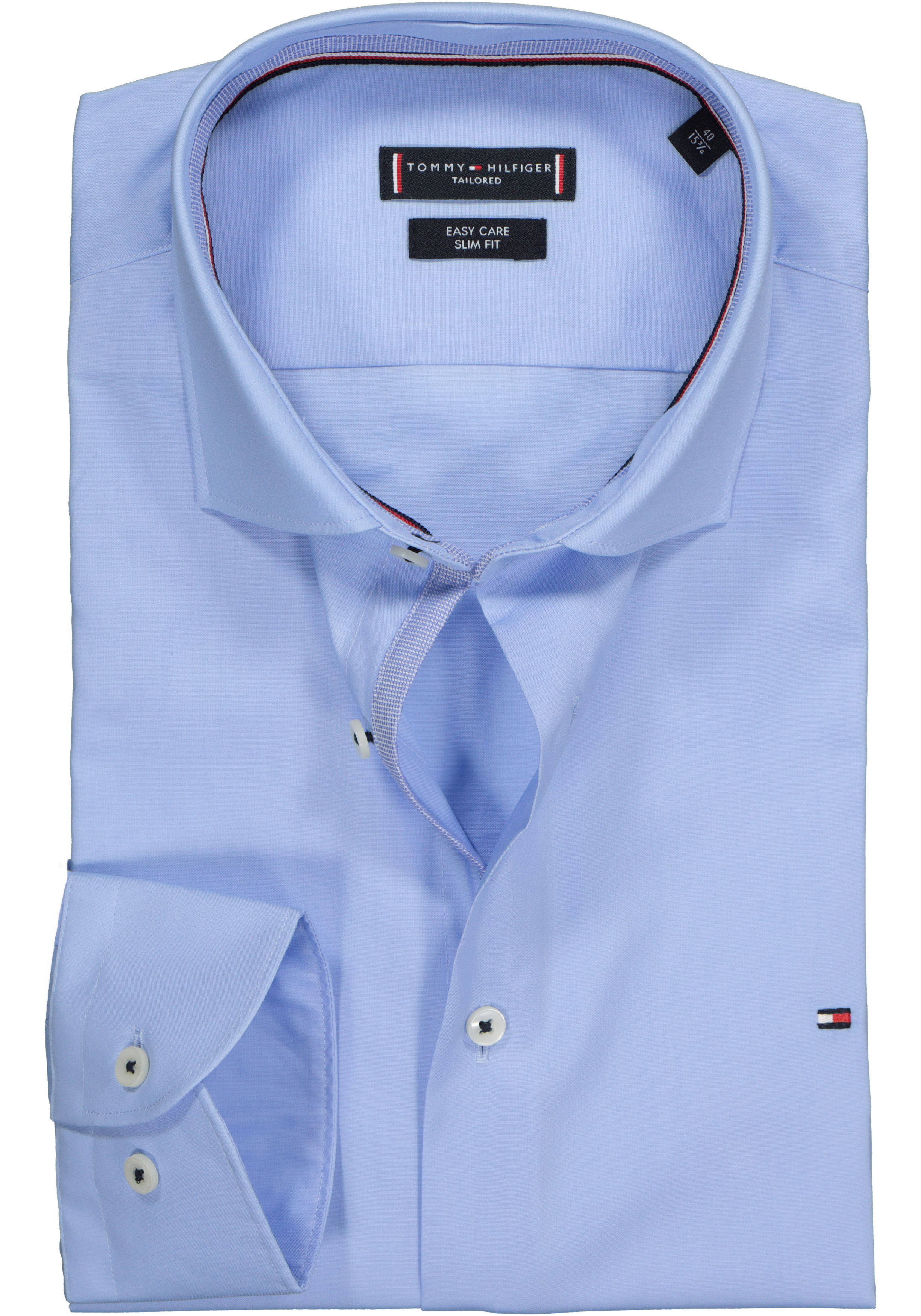 Bij naam formaat Rondsel Tommy Hilfiger Classic slim fit overhemd, lichtblauw (contrast) - Zomer  SALE tot 50% korting