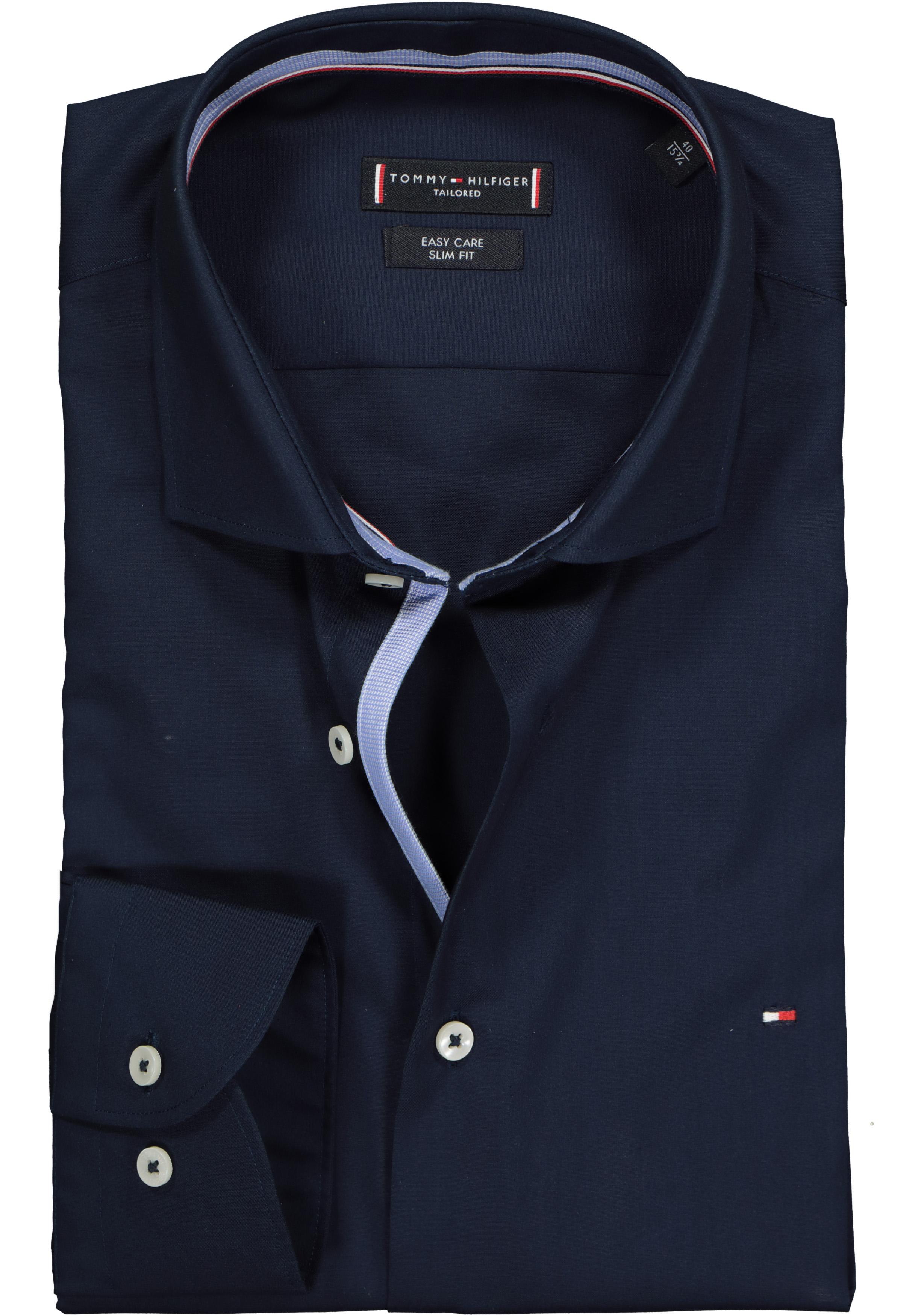 Alternatief regisseur Extra Tommy Hilfiger Classic slim fit overhemd, donkerblauw (contrast) - Zomer  SALE tot 50% korting