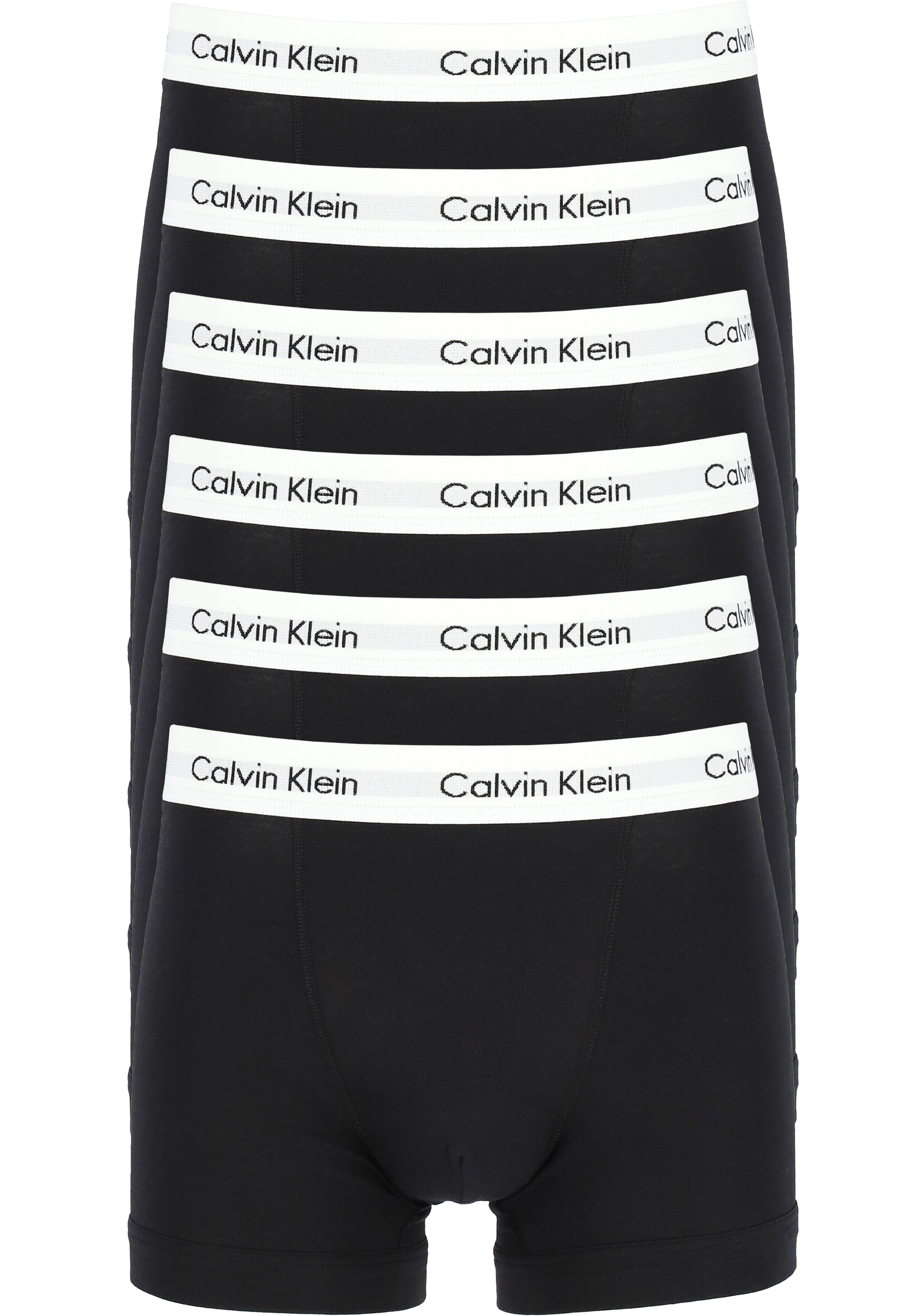 Actie 6-pack: Calvin Klein trunks, boxers normale lengte, zwart - Zomer SALE tot 50% korting