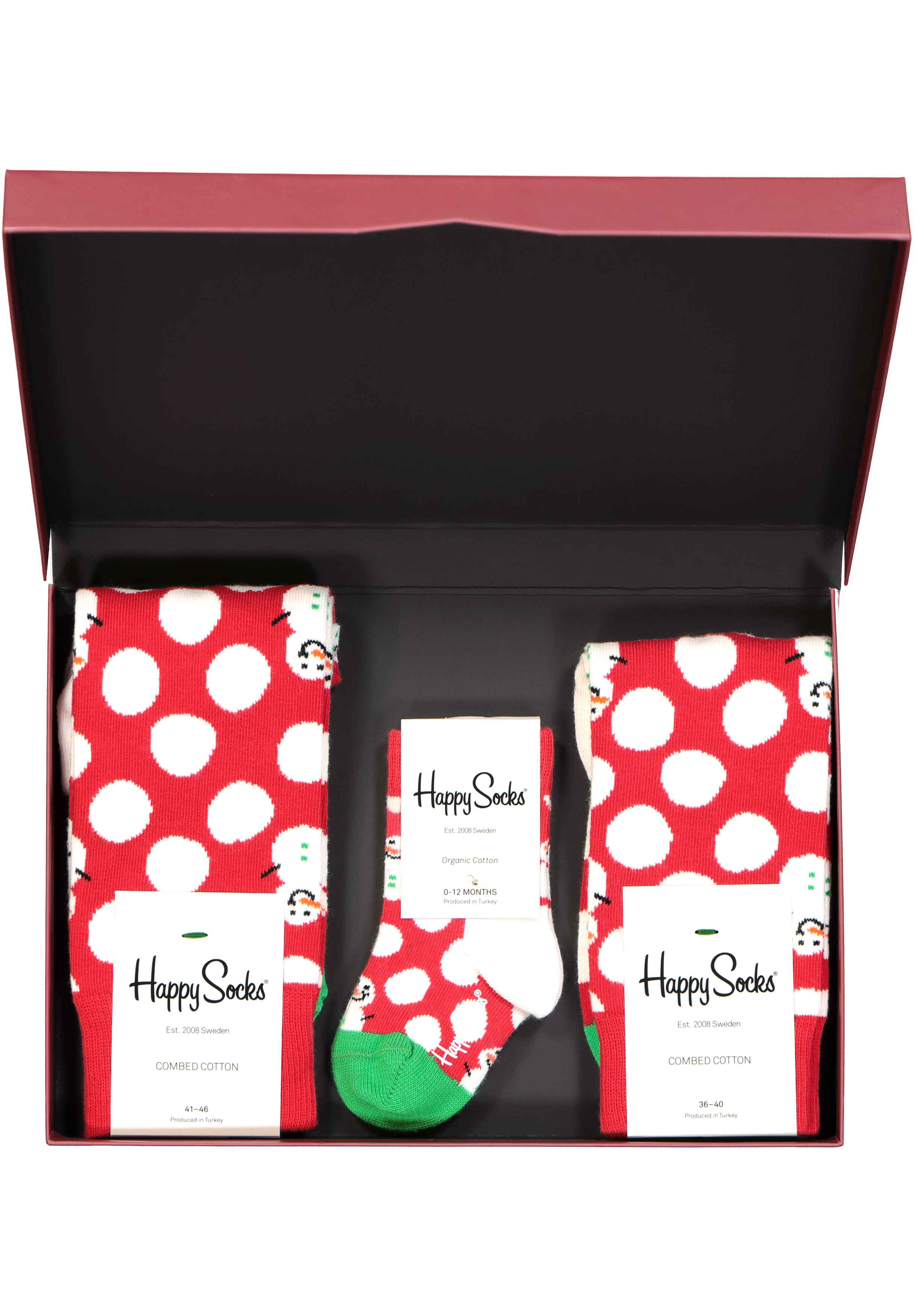 vertalen dak limoen Happy Socks cadeauset, 3-pack Baby's eerste sneeuwpop (family pakket) -  Zomer SALE tot 50% korting