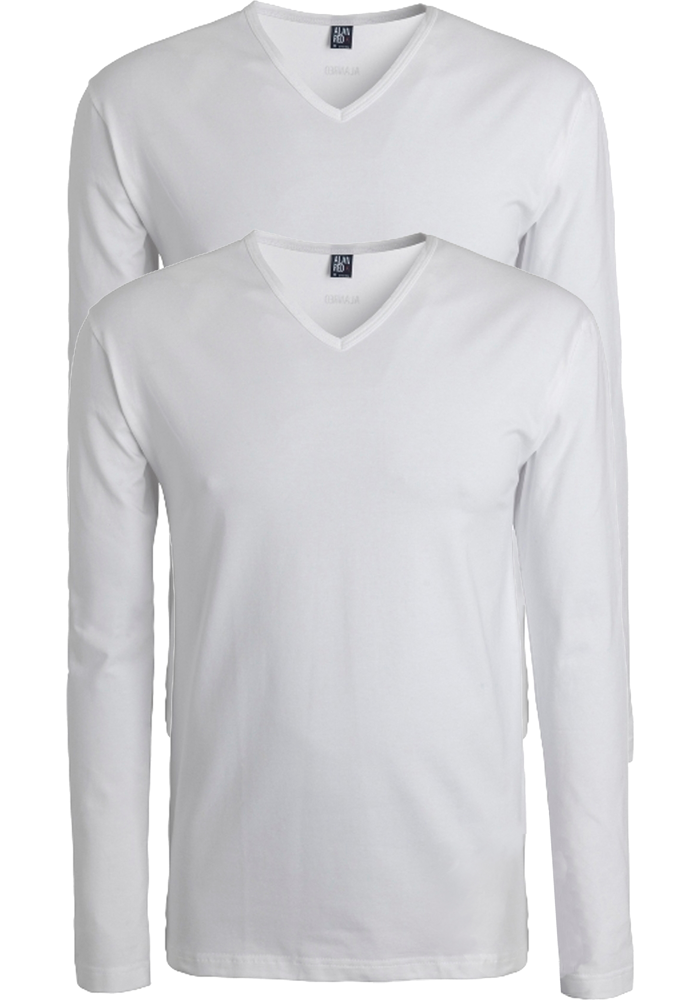 Of later Nucleair steno ALAN RED T-shirts Oslo (2-pack), V-hals lange mouw stretch, wit - Shop de  nieuwste voorjaarsmode