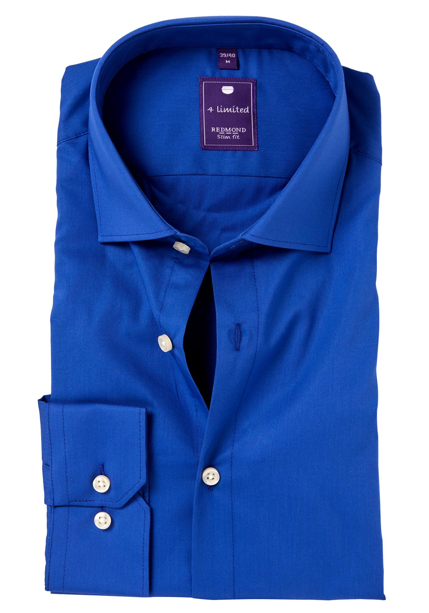 Wafel Hulpeloosheid Instituut Redmond slim fit overhemd, kobaltblauw - Shop de nieuwste voorjaarsmode