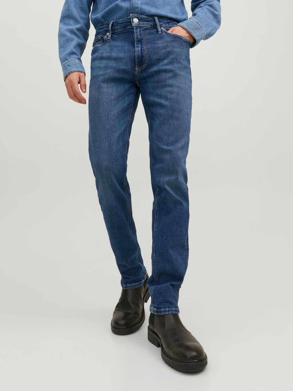 JACK & JONES Clark Evan Jos regular fit, heren jeans, denimblauw