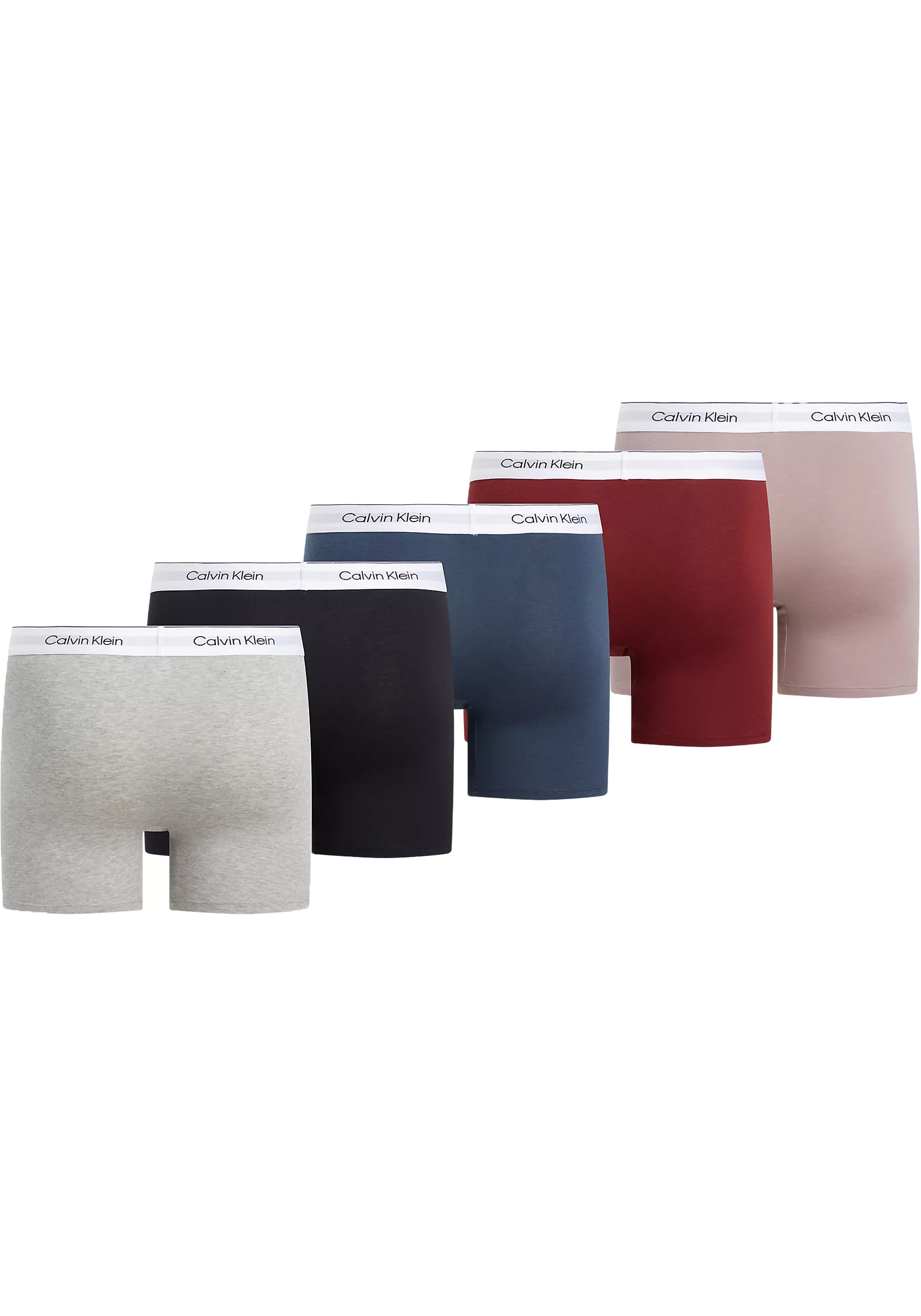 Calvin Klein Boxer Briefs (5-pack), heren boxers extra lang, zwart, grijs, donkerrood, blauw, roze