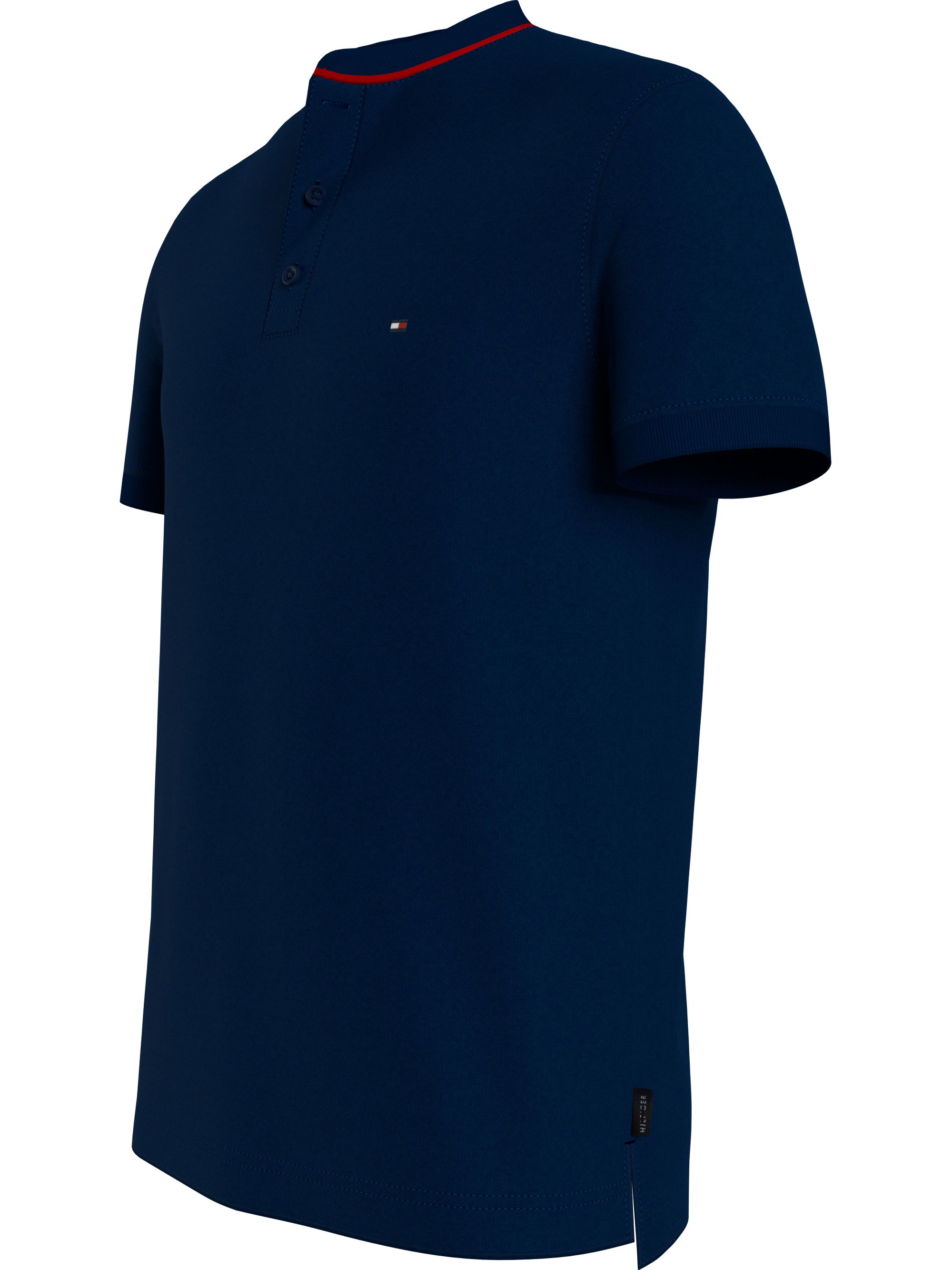 Tommy Hilfiger Mao Rwb Tipped Slim Polo, heren poloshirt, donkerblauw