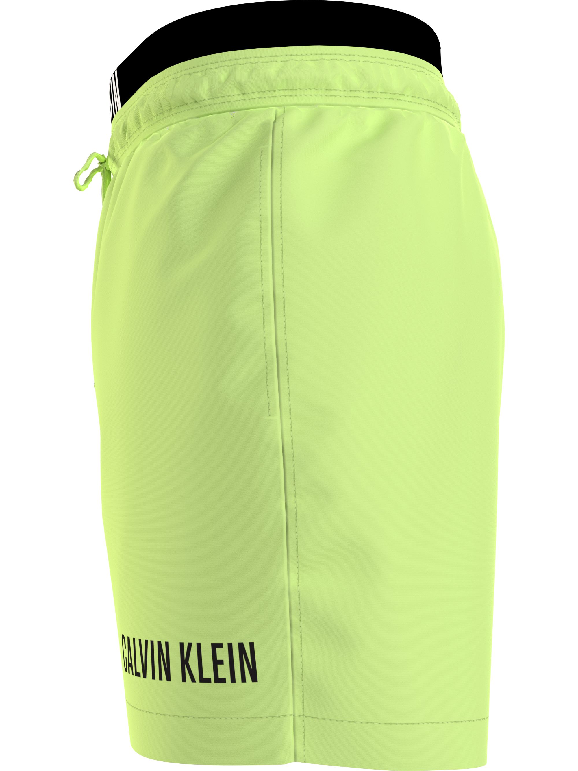 Calvin Klein Medium Drawstring double waistband swimshort, heren zwembroek, citroengeel