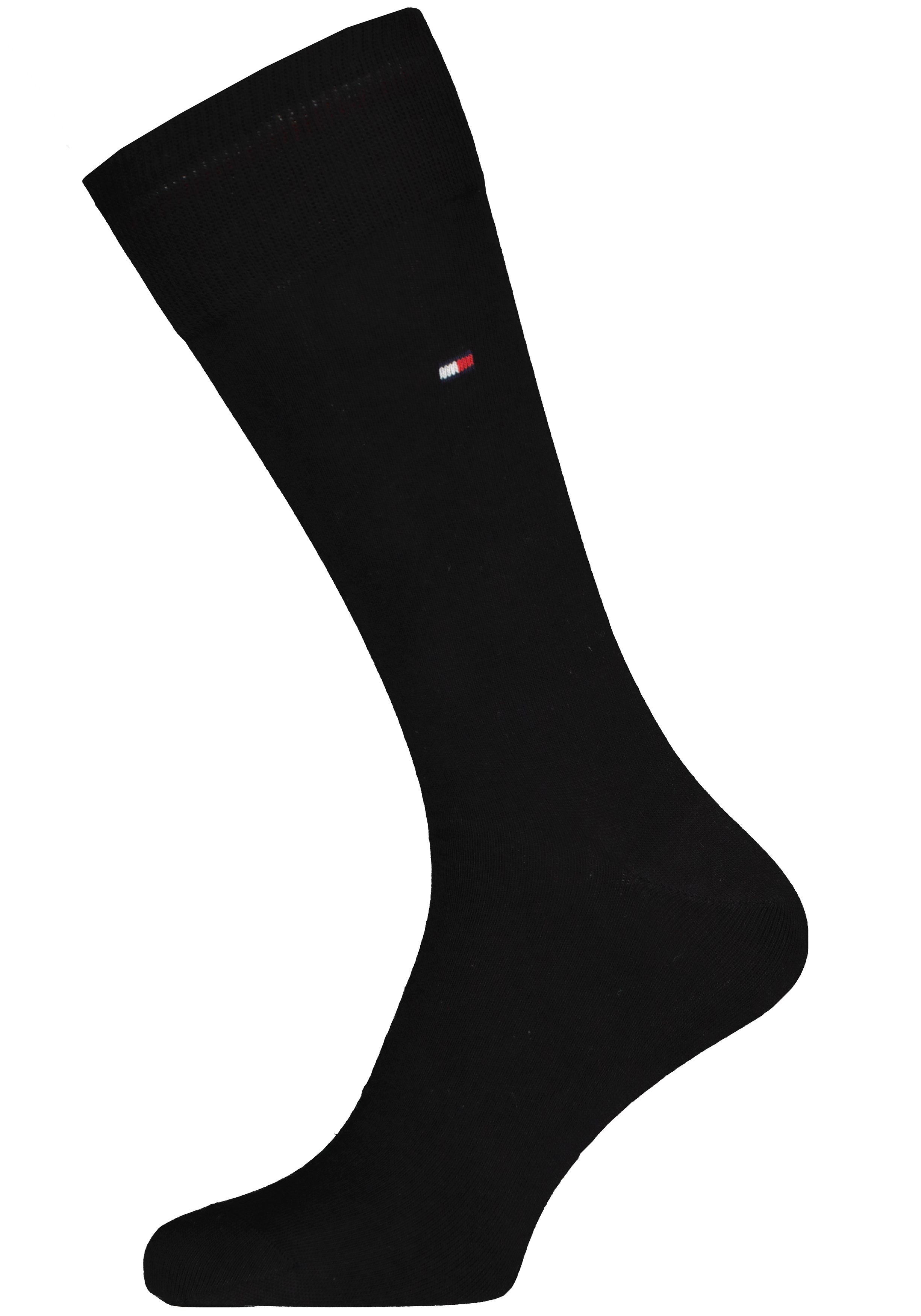 Tommy Hilfiger Check Socks (2-pack), herensokken katoen, geruit en uni, zwart