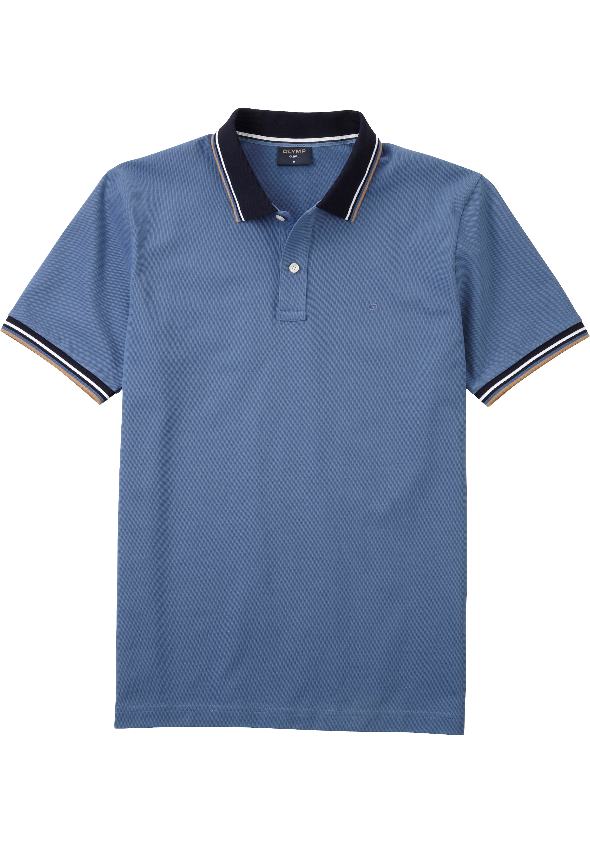 OLYMP Polo Casual, modern fit polo, rookblauw