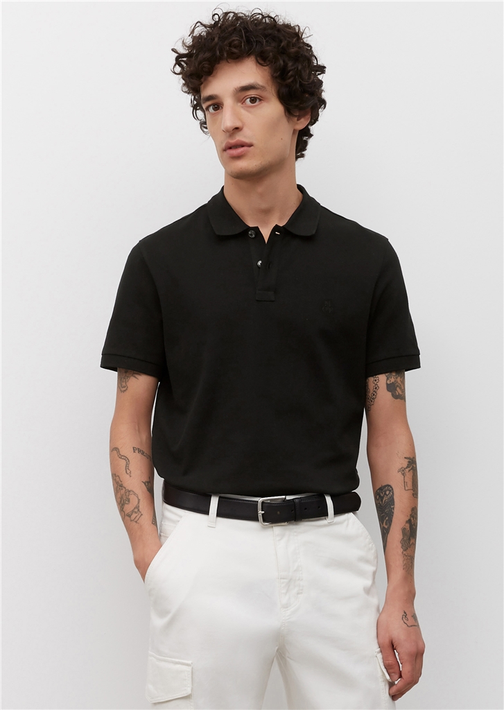 Marc O'Polo regular fit polo, heren poloshirt, zwart