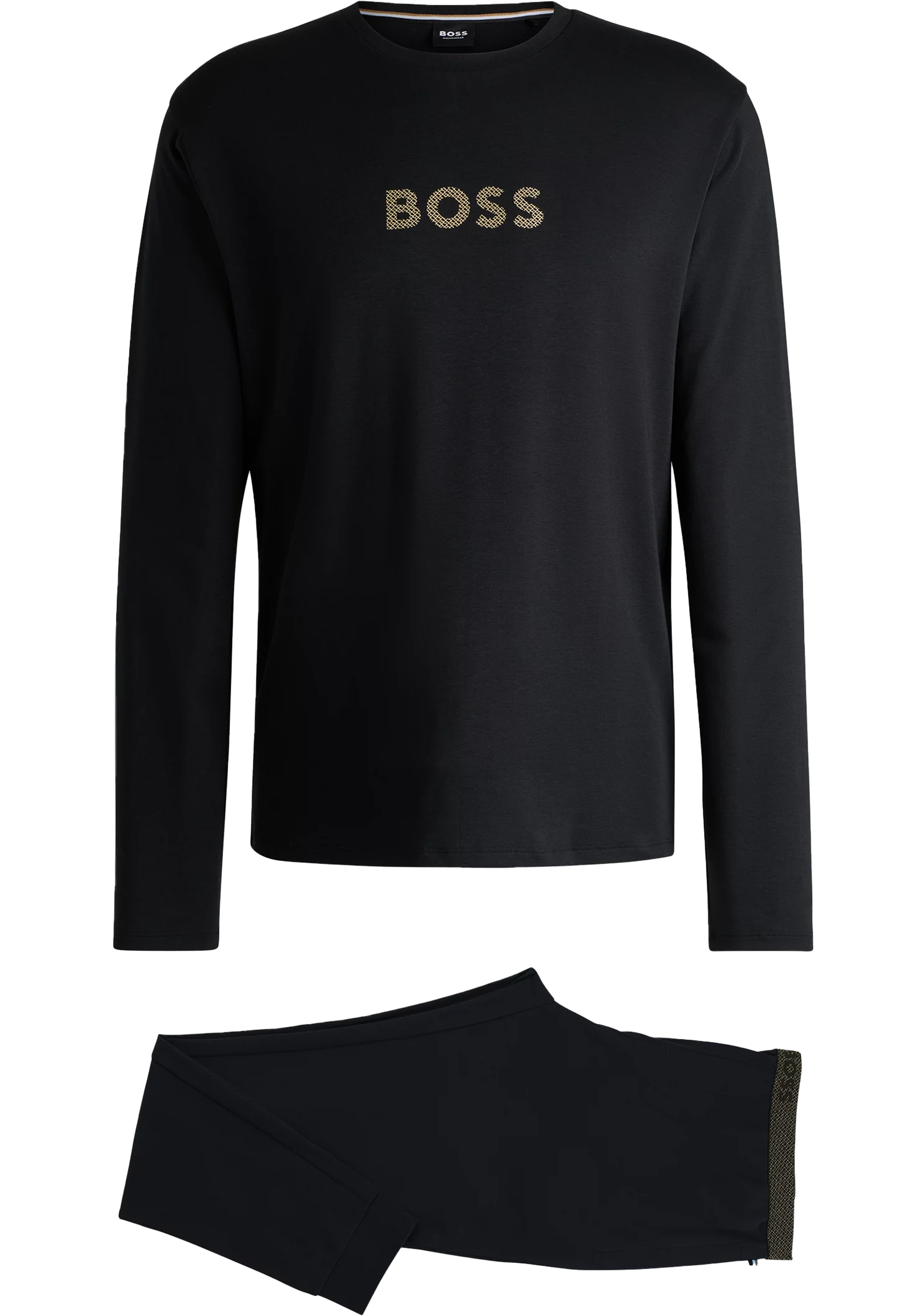 BOSS Gift Long Set, heren pyjama set, zwart