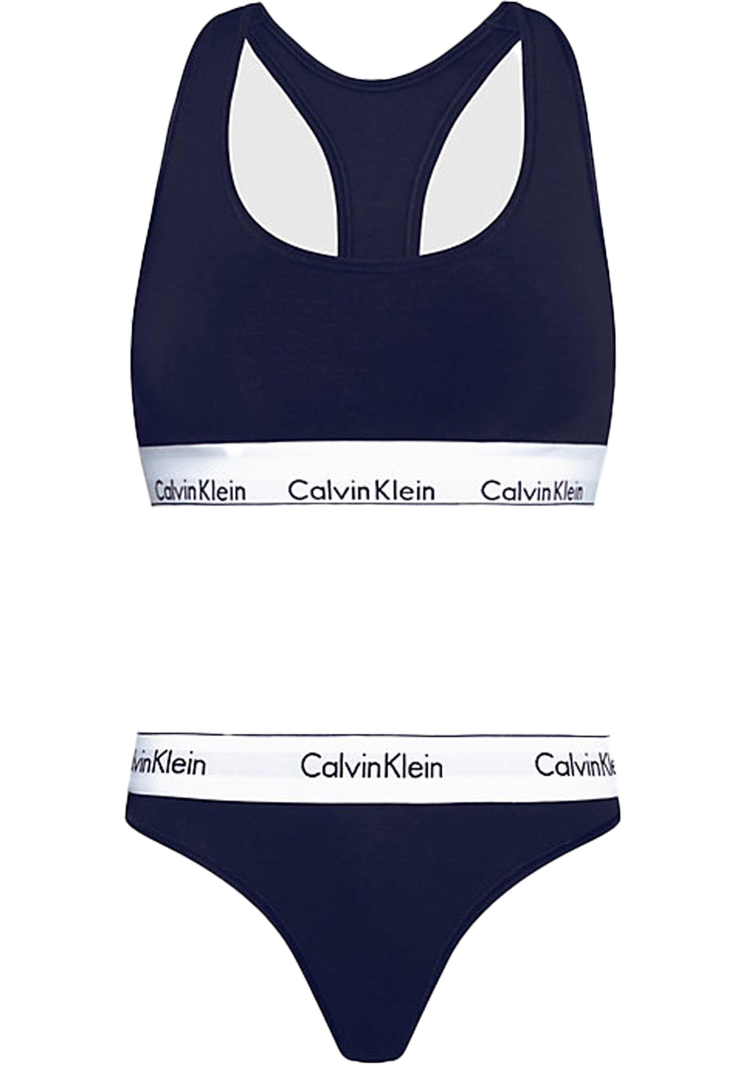 Calvin Klein dames Modern Cotton unlined bralette- en stringset, bralette, blauw