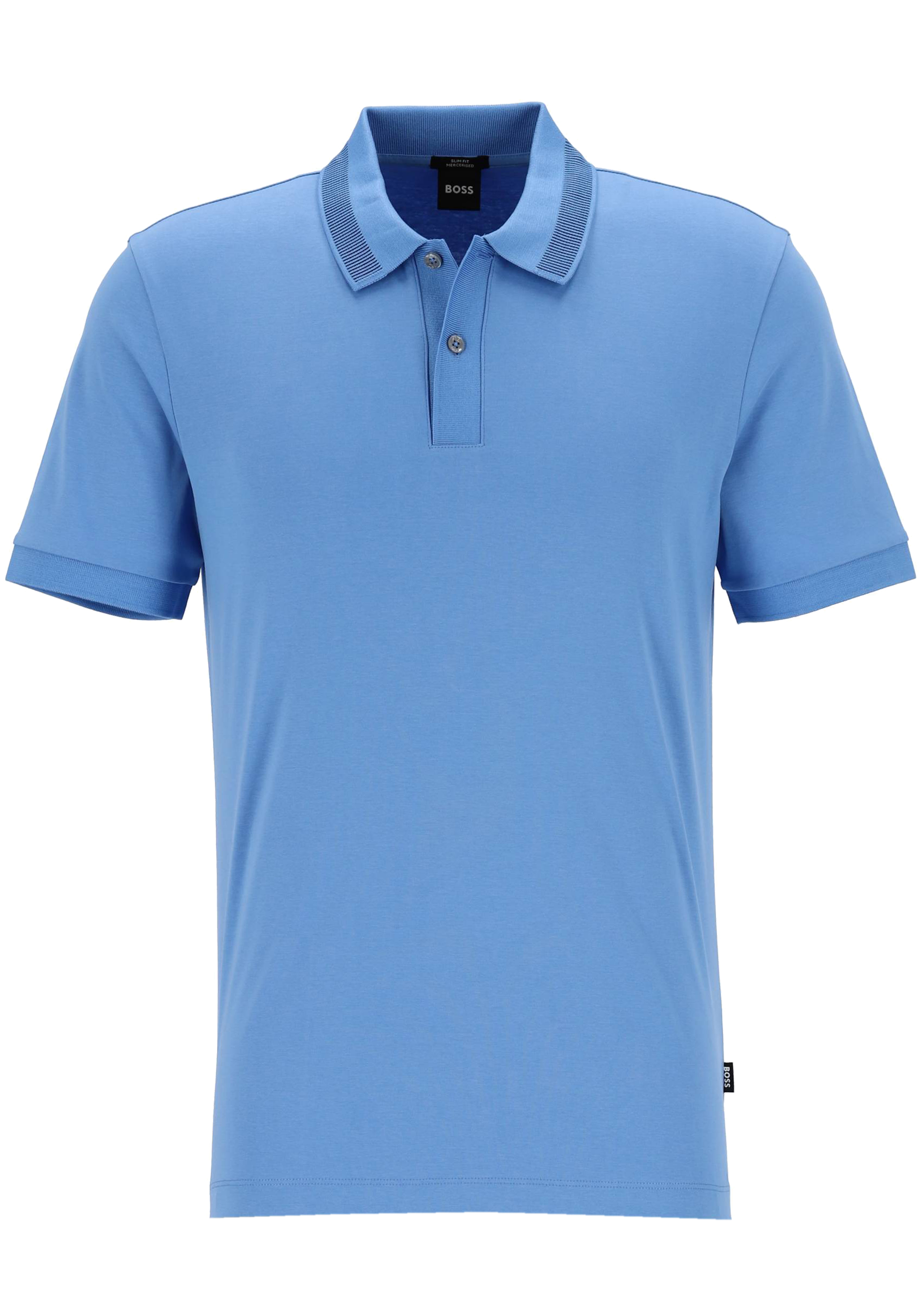 BOSS Phillipson slim fit heren polo, pique, kobalt blauw