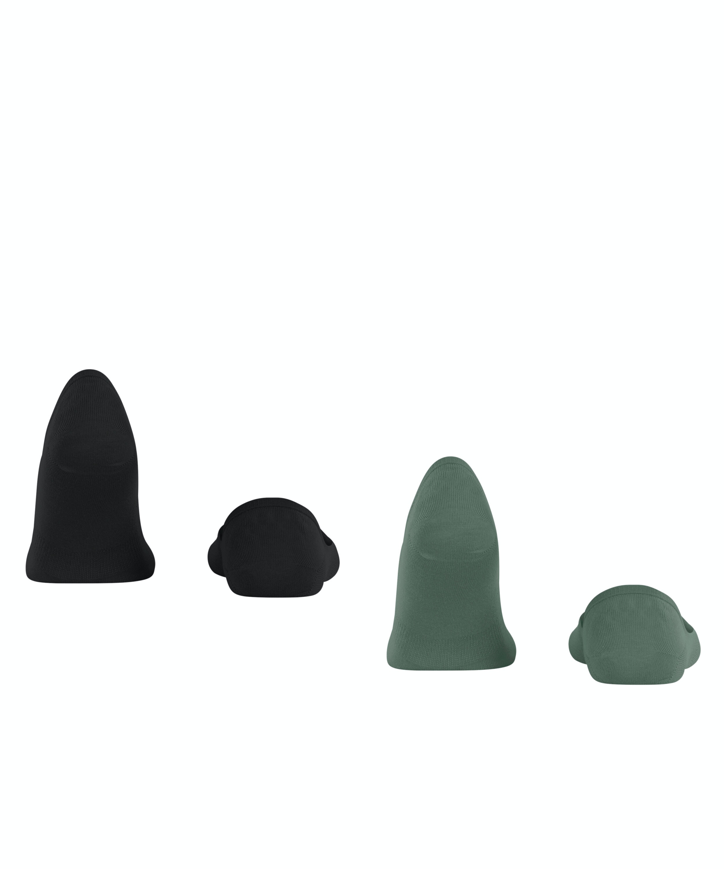 Burlington Everyday 2-Pack heren invisible sokken, groen (dark jade)