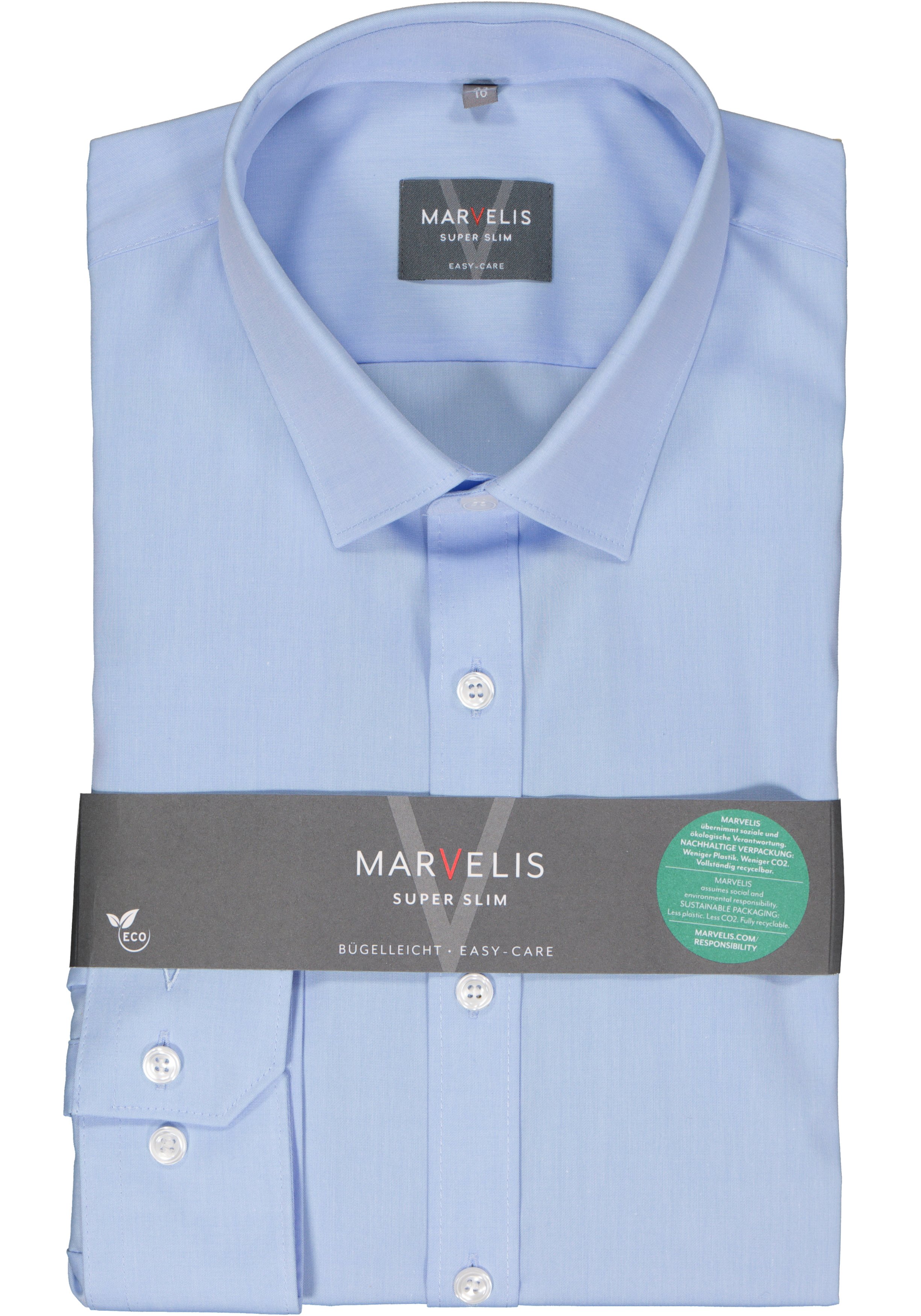 MARVELIS super slim fit overhemd, popeline, lichtblauw