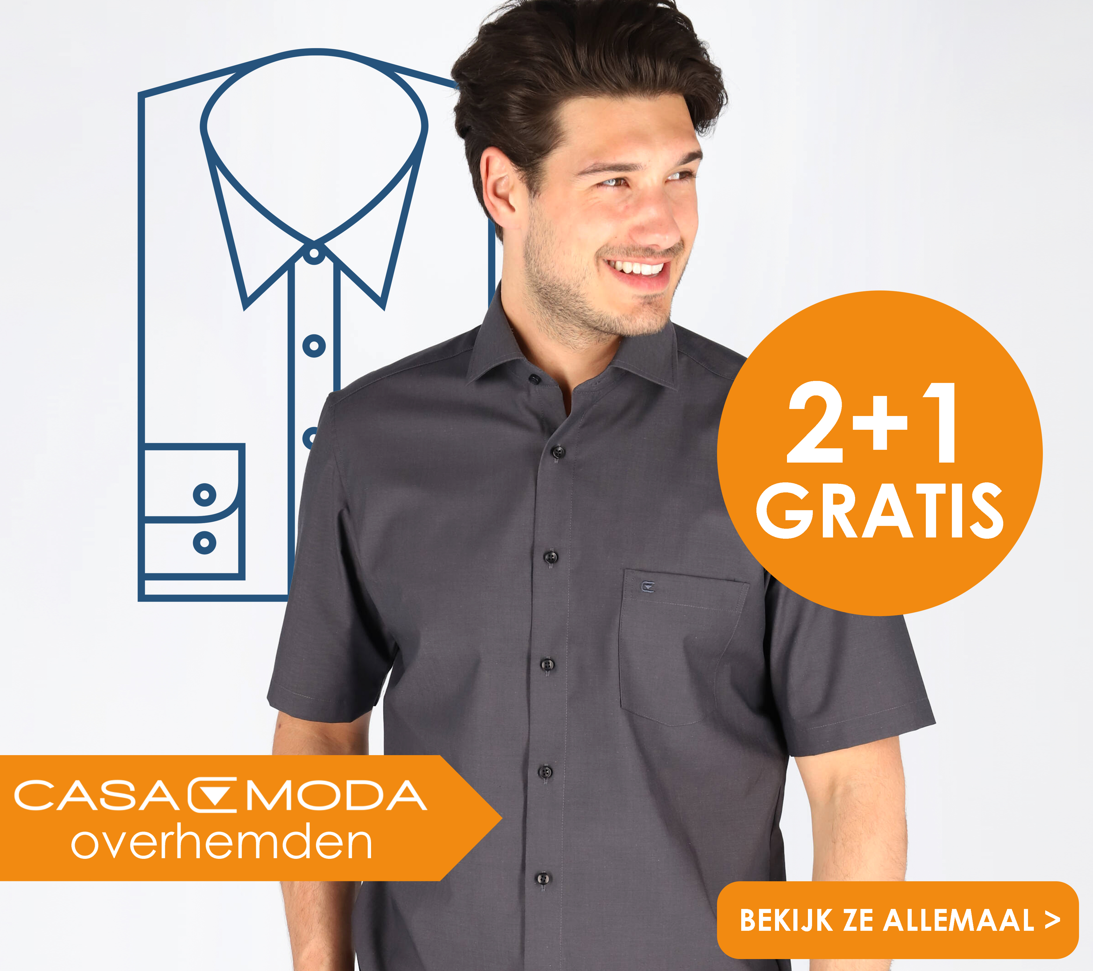 Casa Moda overhemden 2 plus 1 gratis bij HemdVoorHem