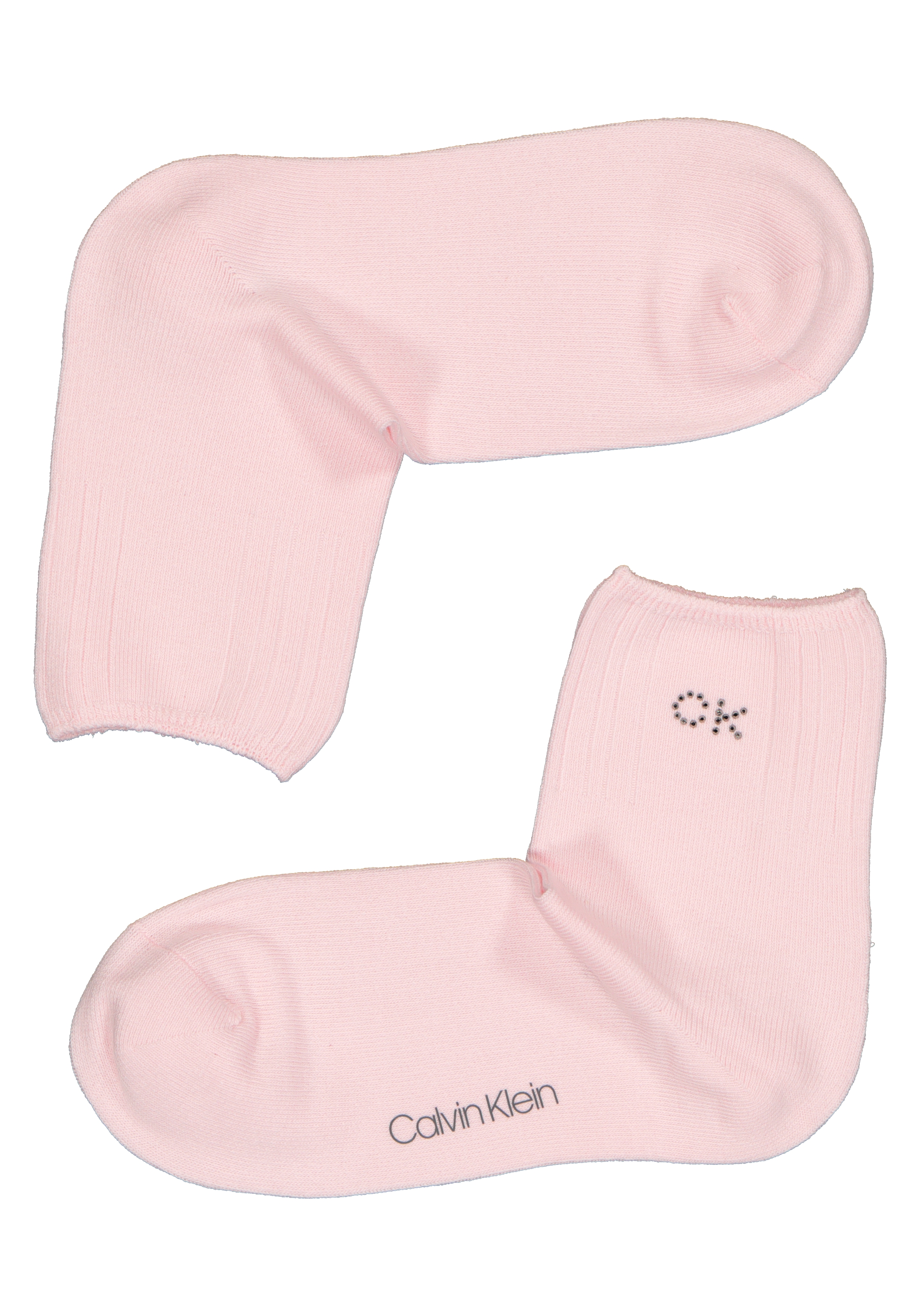 Calvin Klein damessokken Allison (1-pack), enkelsokken met kristal logo, roze