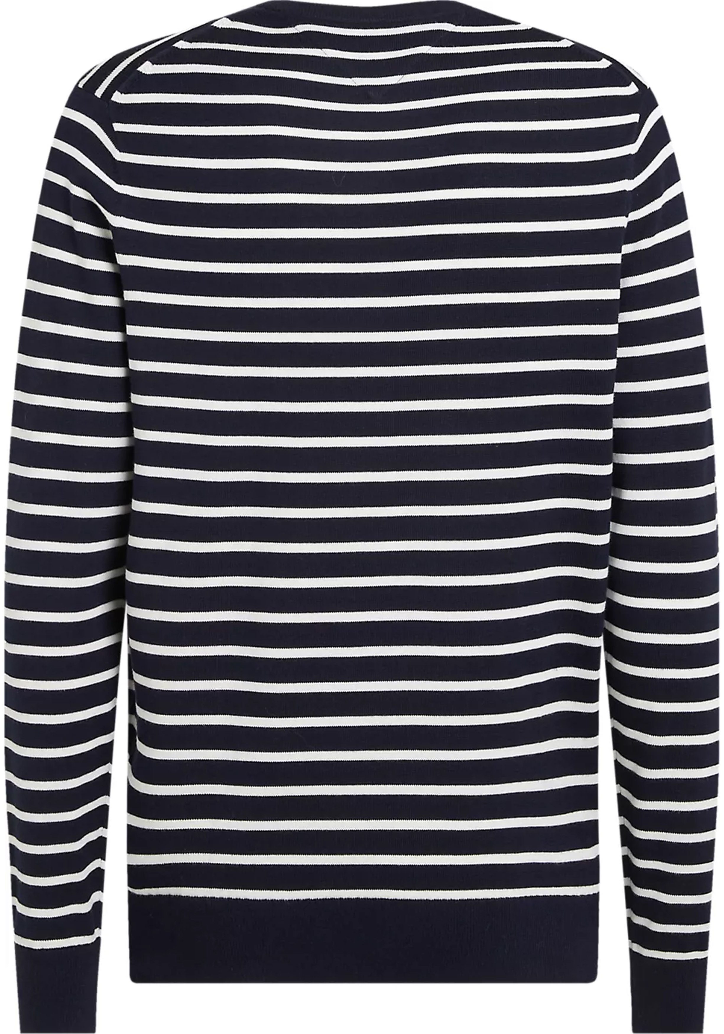 Tommy Hilfiger heren pullover katoen, donkerblauw met off white gestreept