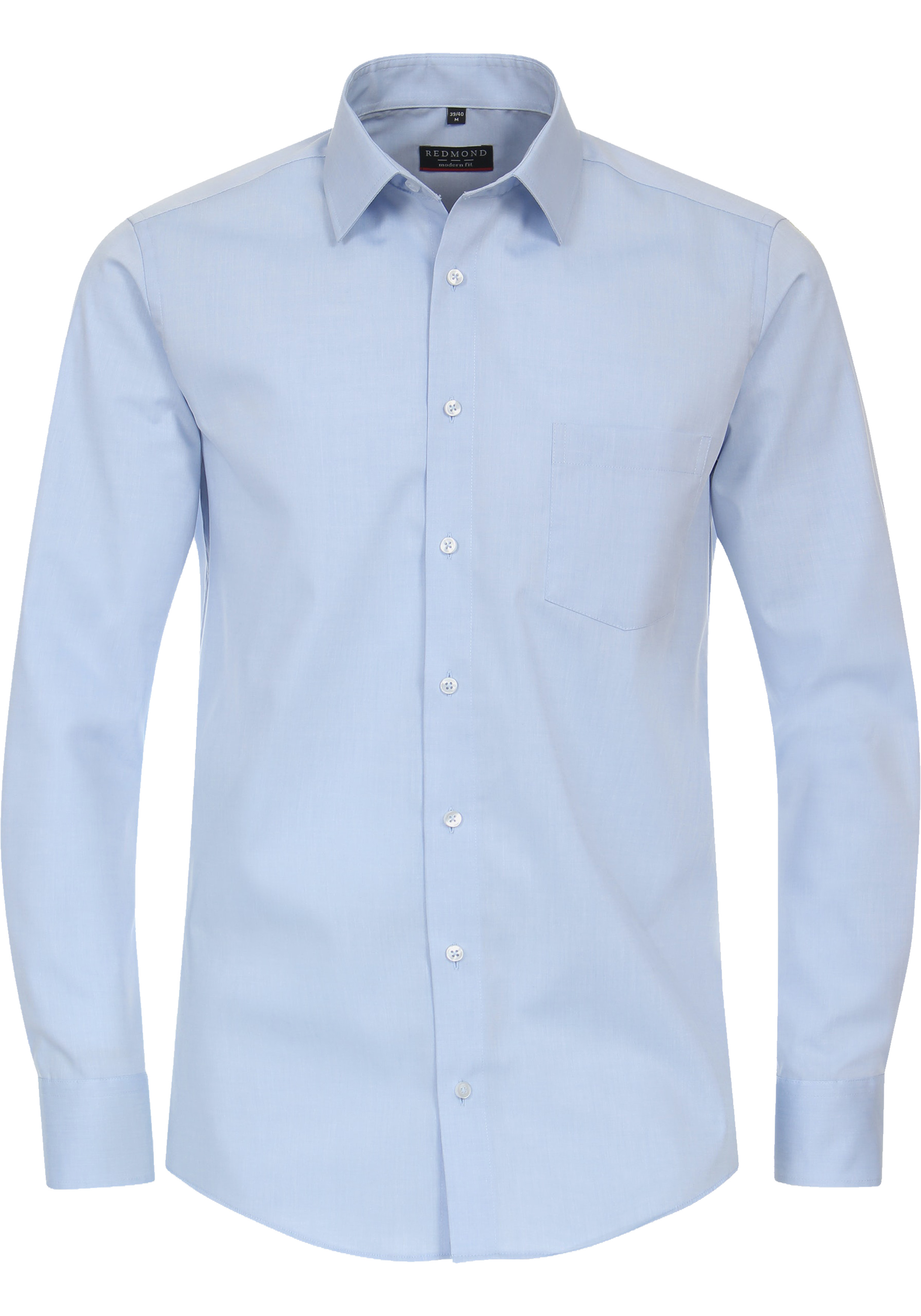 Redmond modern fit overhemd, popeline, blauw