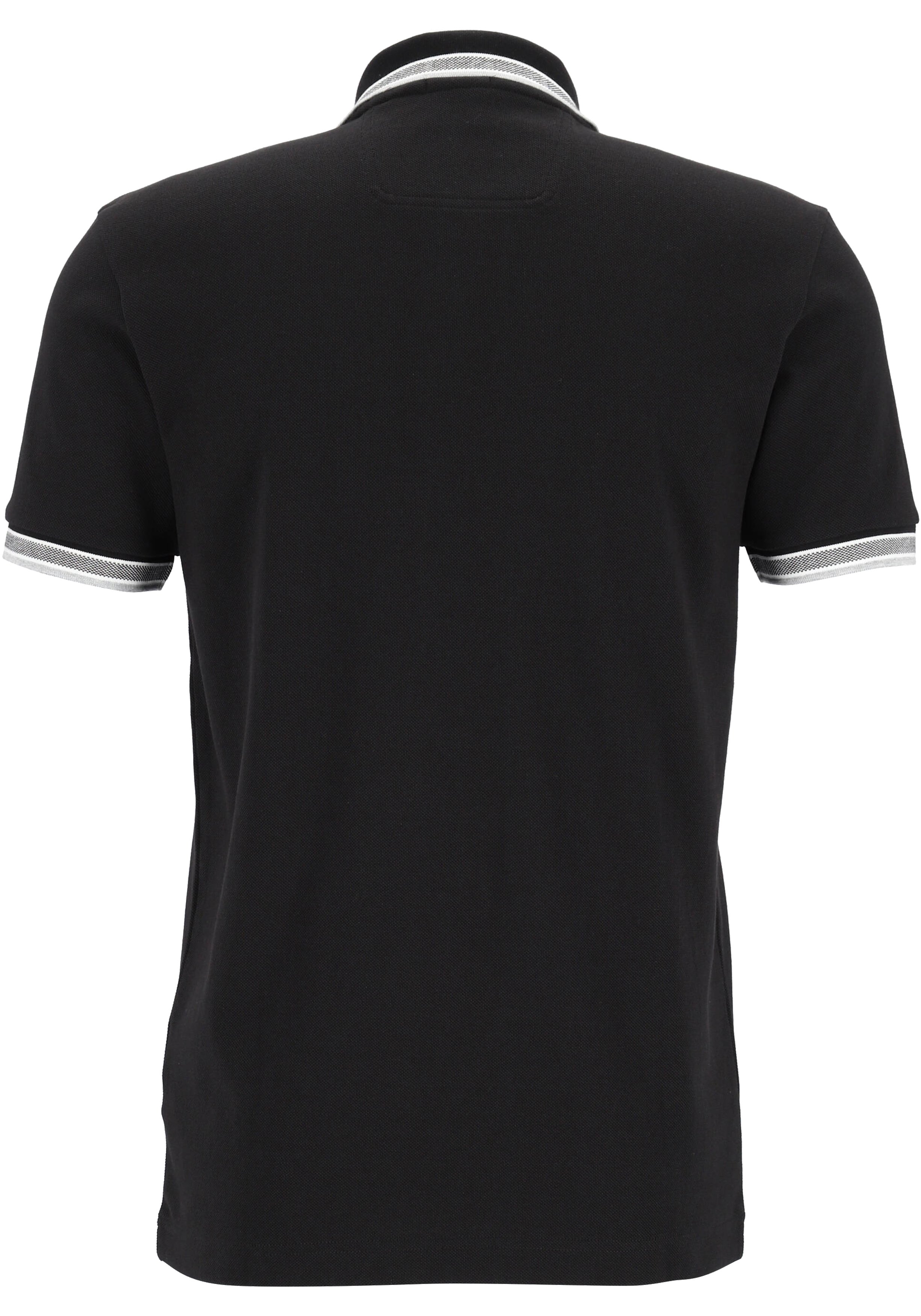 HUGO BOSS Paddy regular fit polo, heren polo korte mouw, zwart (contrast)