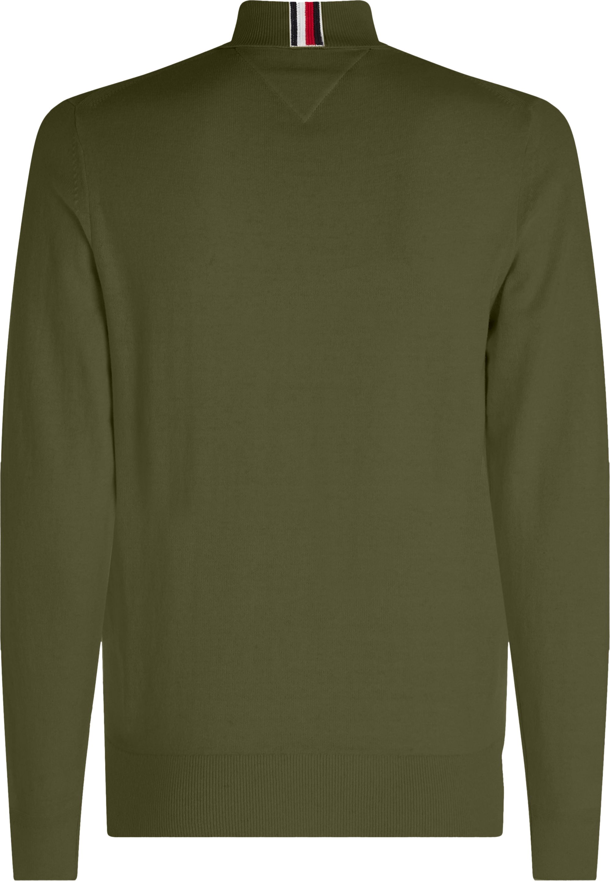 Tommy Hilfiger heren coltrui katoen, Pima Org Ctn Cashmere Roll Neck, olijfgroen