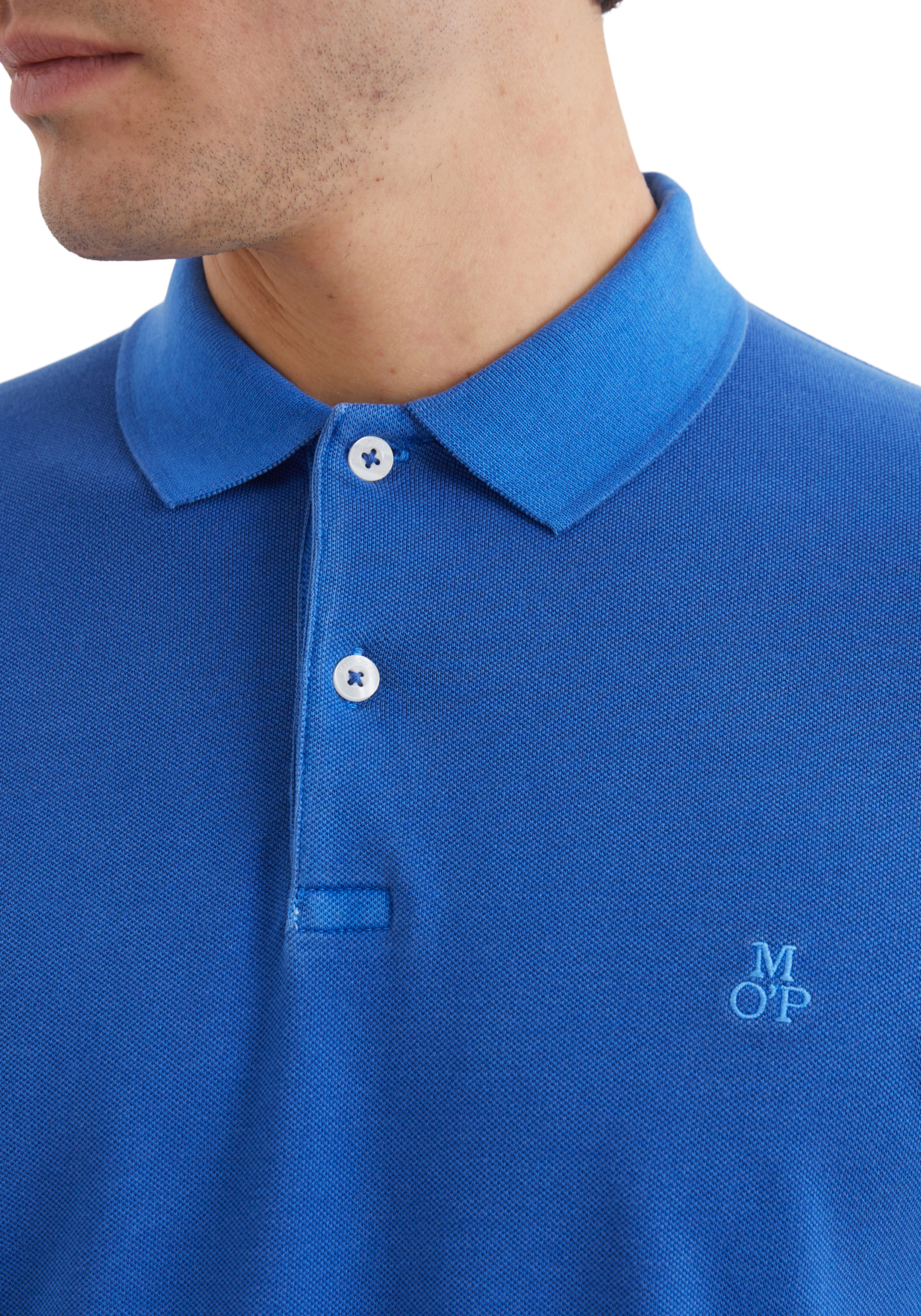 Marc O'Polo regular fit polo, heren poloshirt korte mouw, kobaltblauw