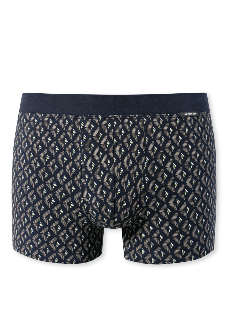 SCHIESSER Fine Interlock boxer (1-pack), heren short fijn gedessineerd bruin-grijs