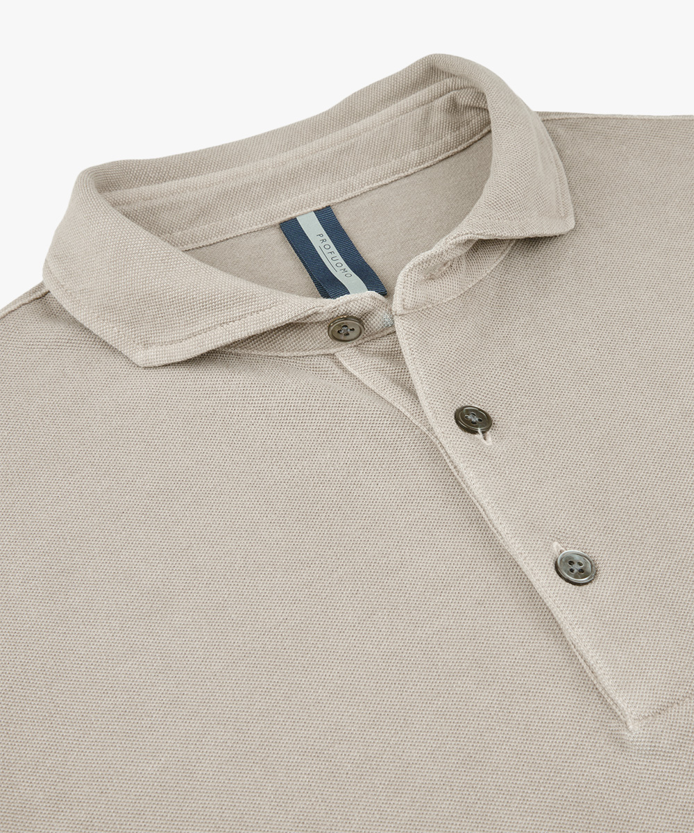 Profuomo slim fit heren polo, beige