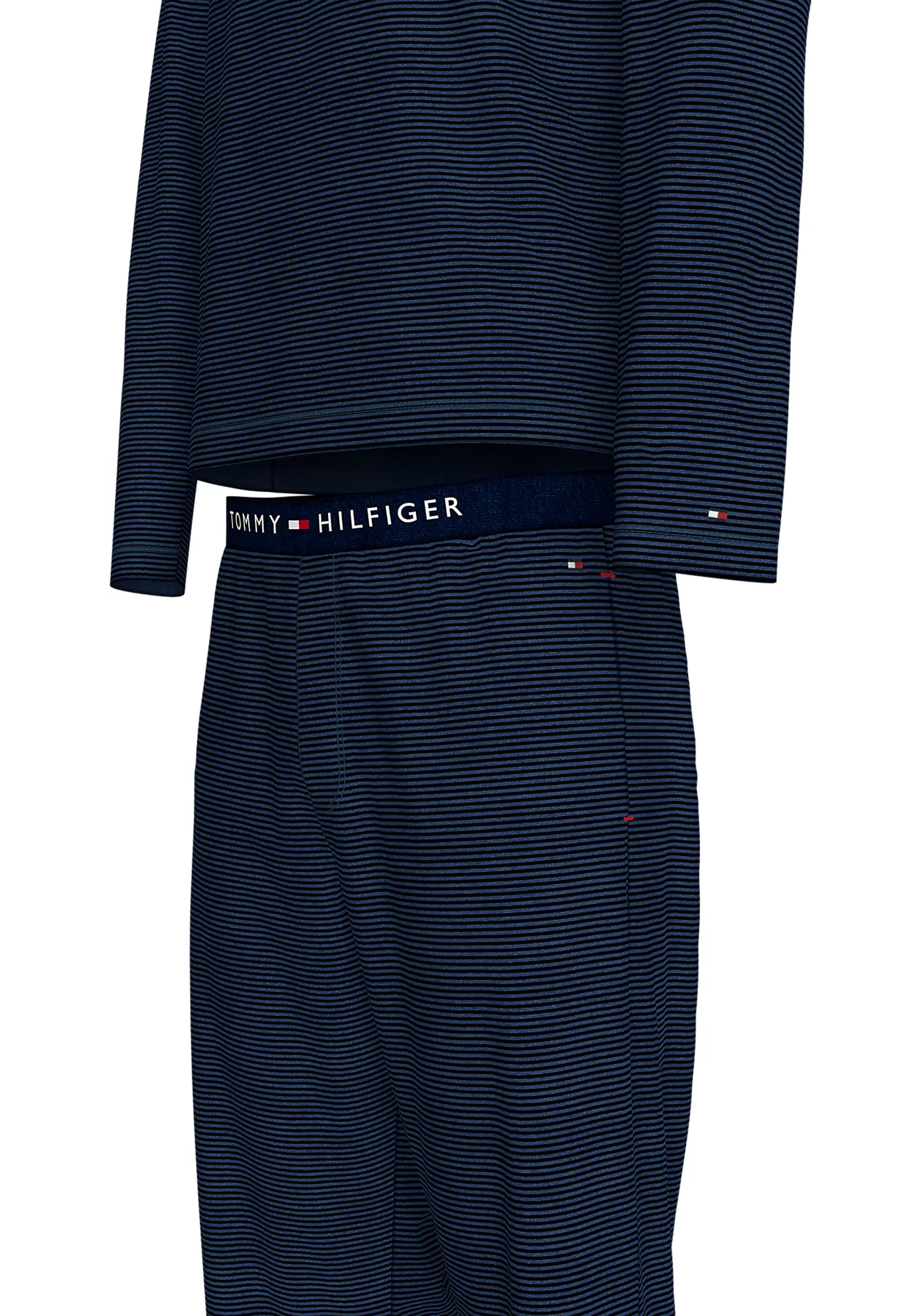 Tommy Hilfiger heren pyjama set, donkerblauw fijn gestreept