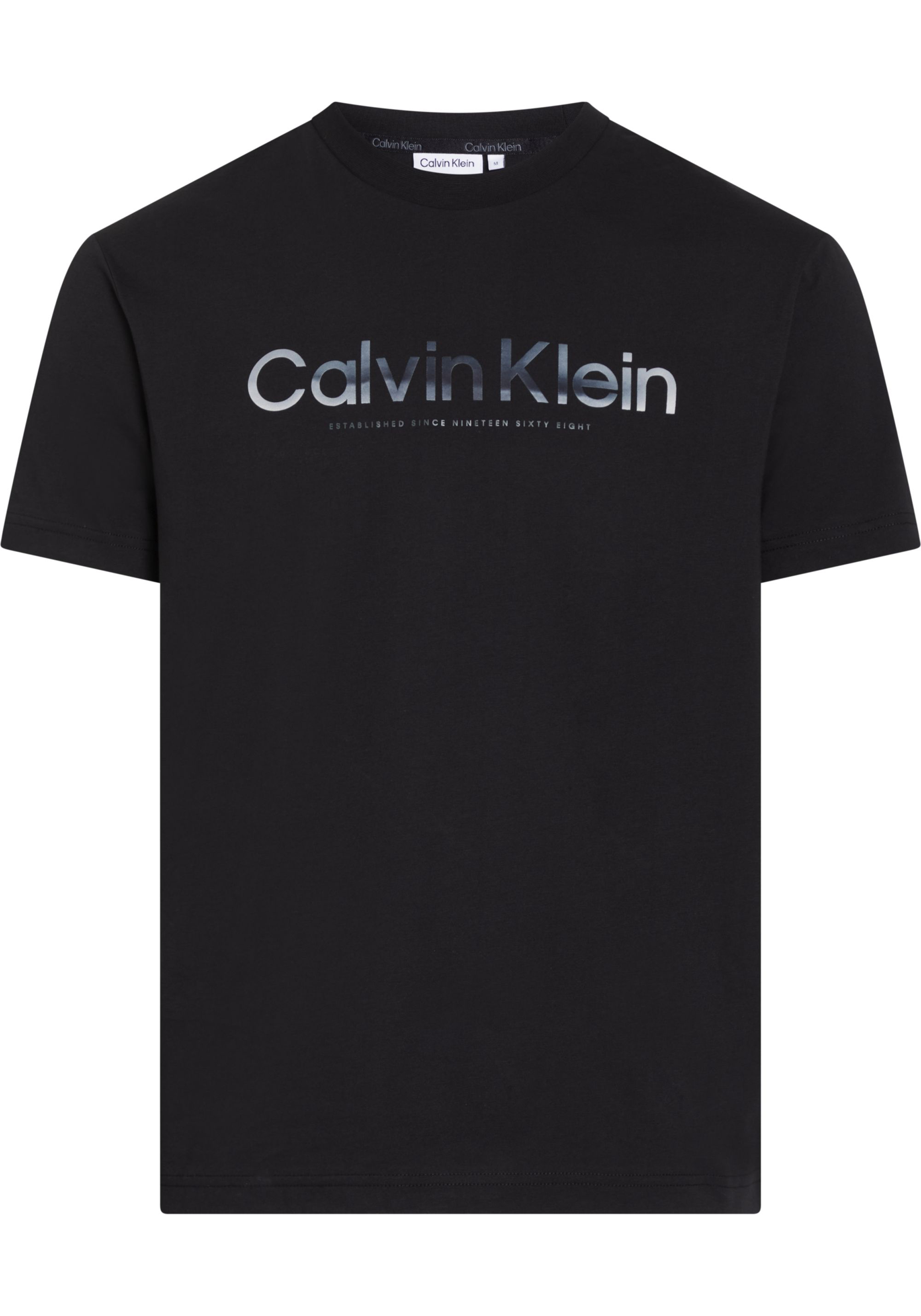 Calvin Klein Diffused Logo T-shirt, heren T-shirt korte mouw O-hals, zwart