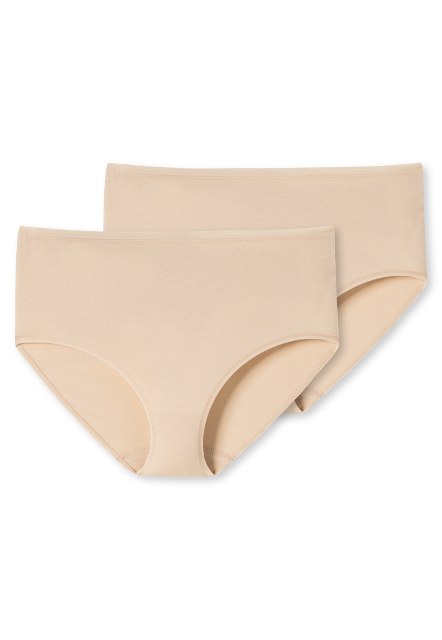 SCHIESSER 95/5 slip (2-pack), dames midi biologisch katoen zand