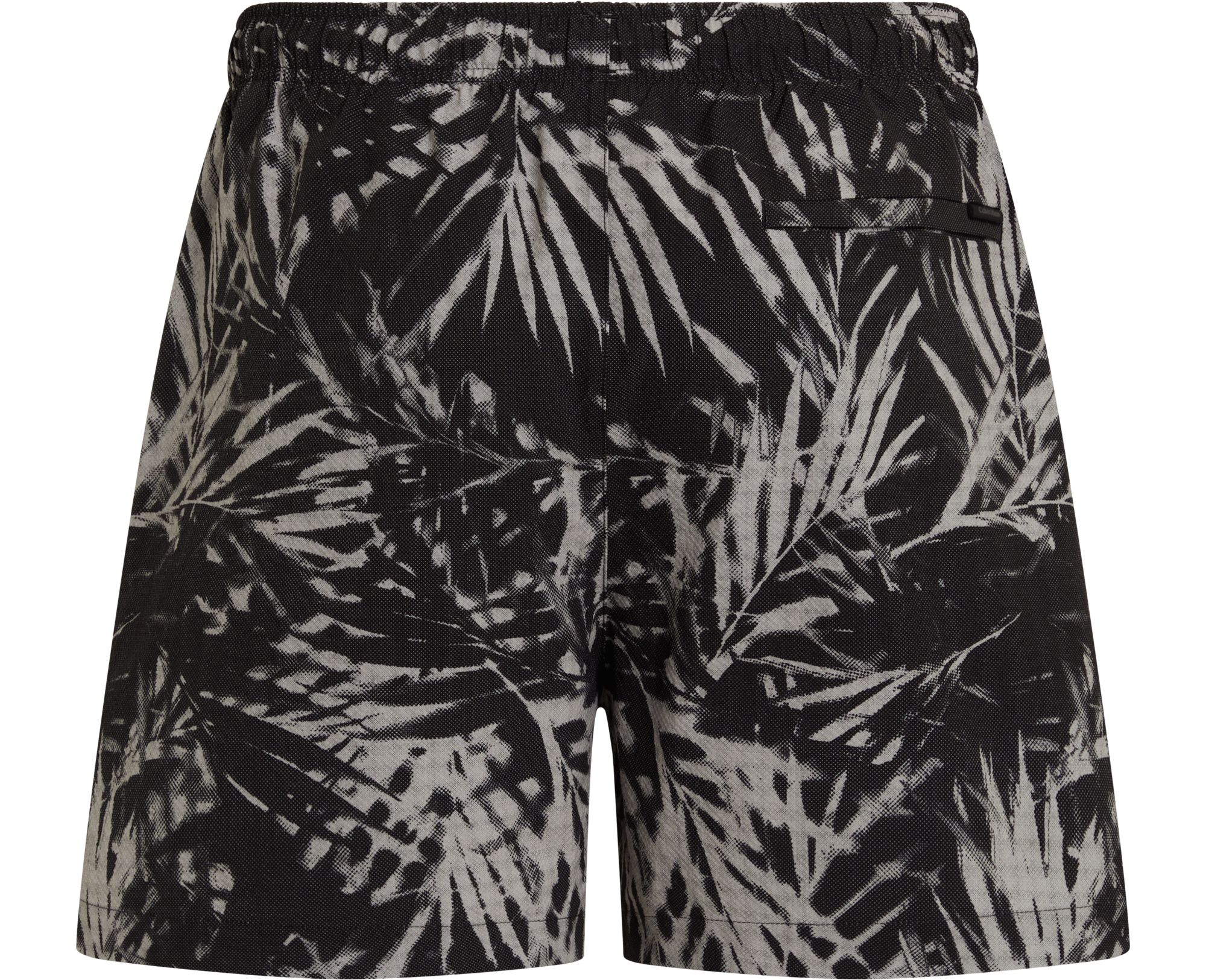 Calvin Klein Medium Drawstring swimshort, heren zwembroek, zwart-wit bladeren dessin