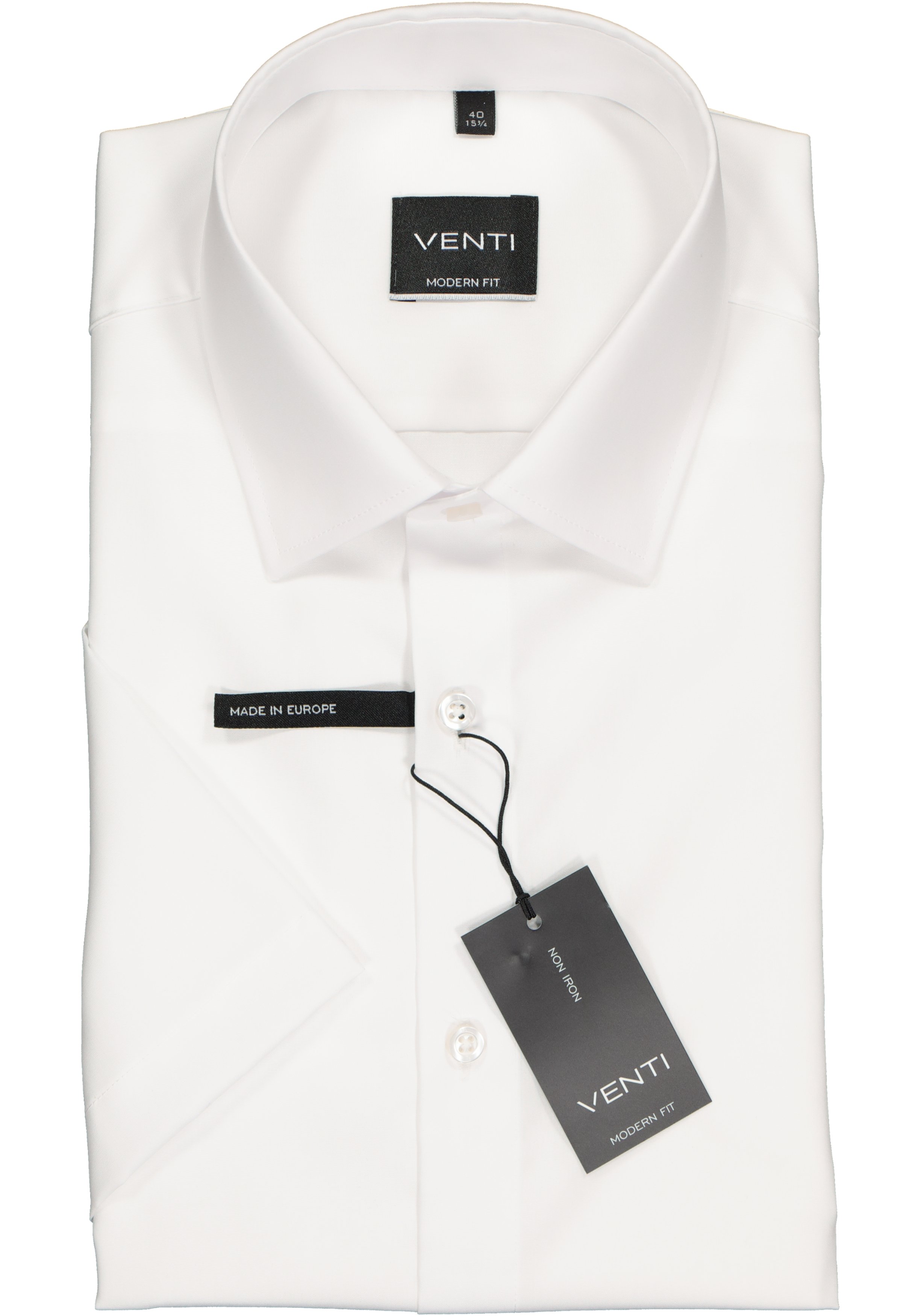 VENTI modern fit overhemd, korte mouw, wit