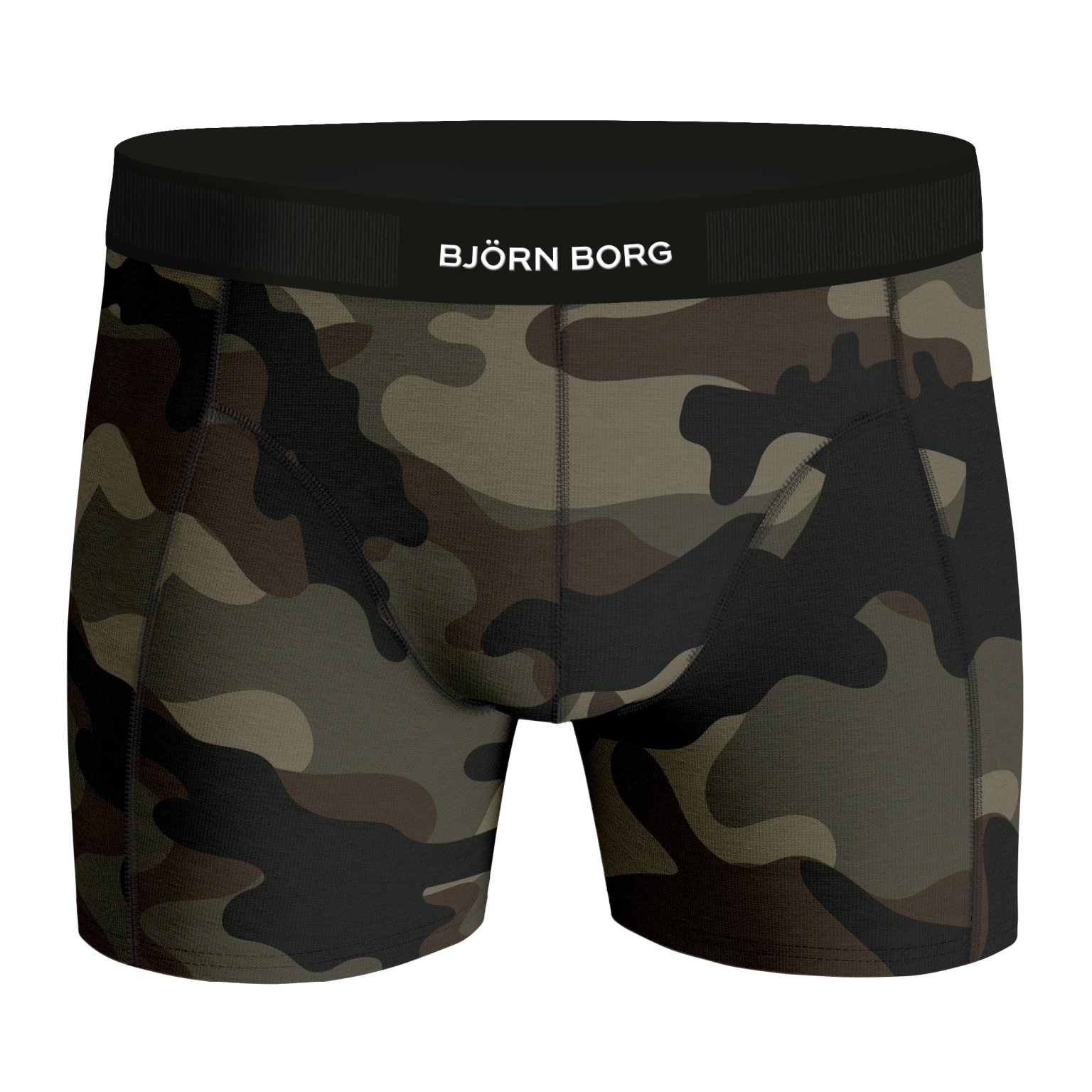 Bjorn Borg Cotton Stretch boxers, heren boxers normale lengte (2-pack), zwart en camo print