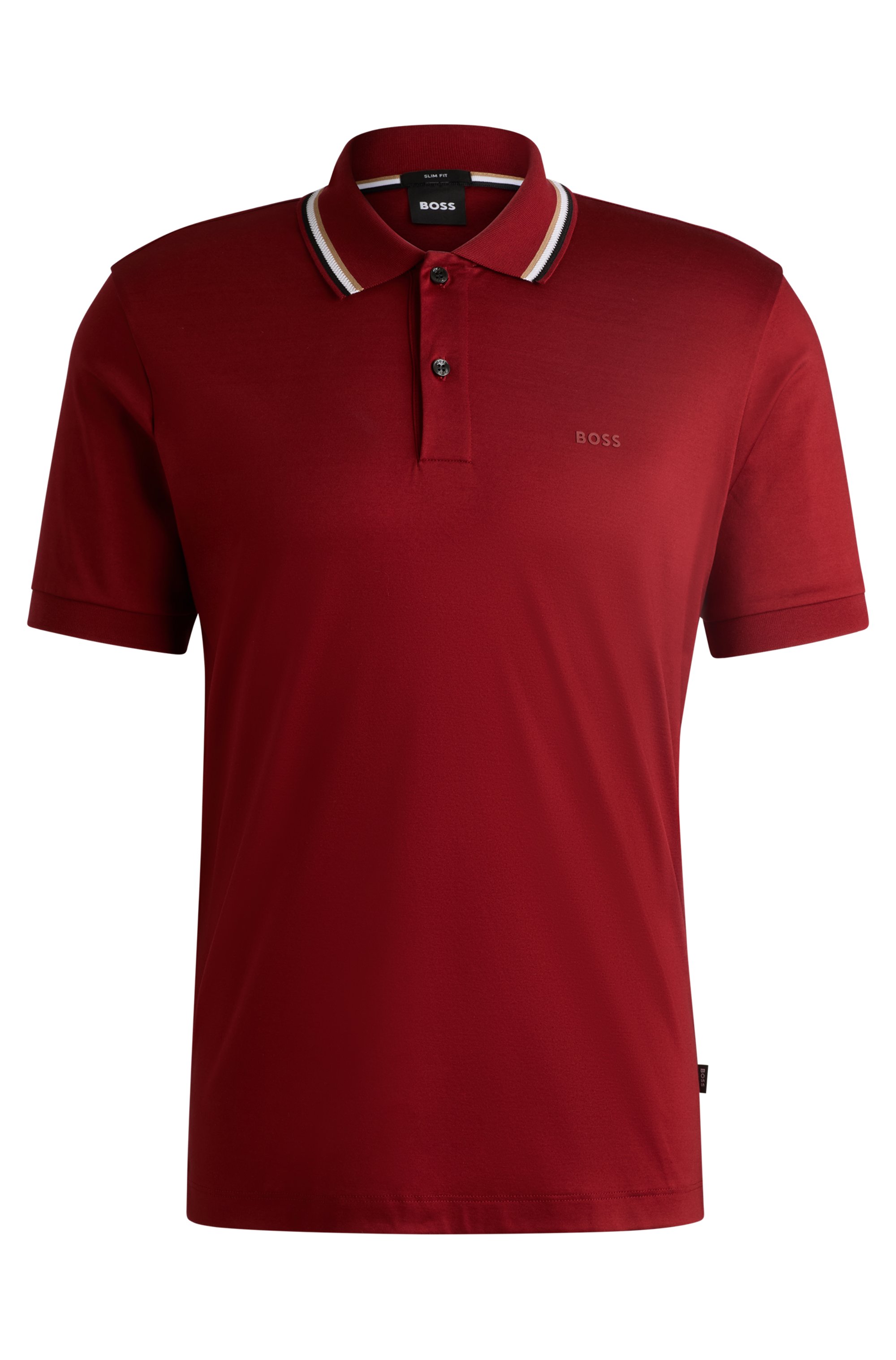 BOSS Penrose slim fit polo, jersey, rood