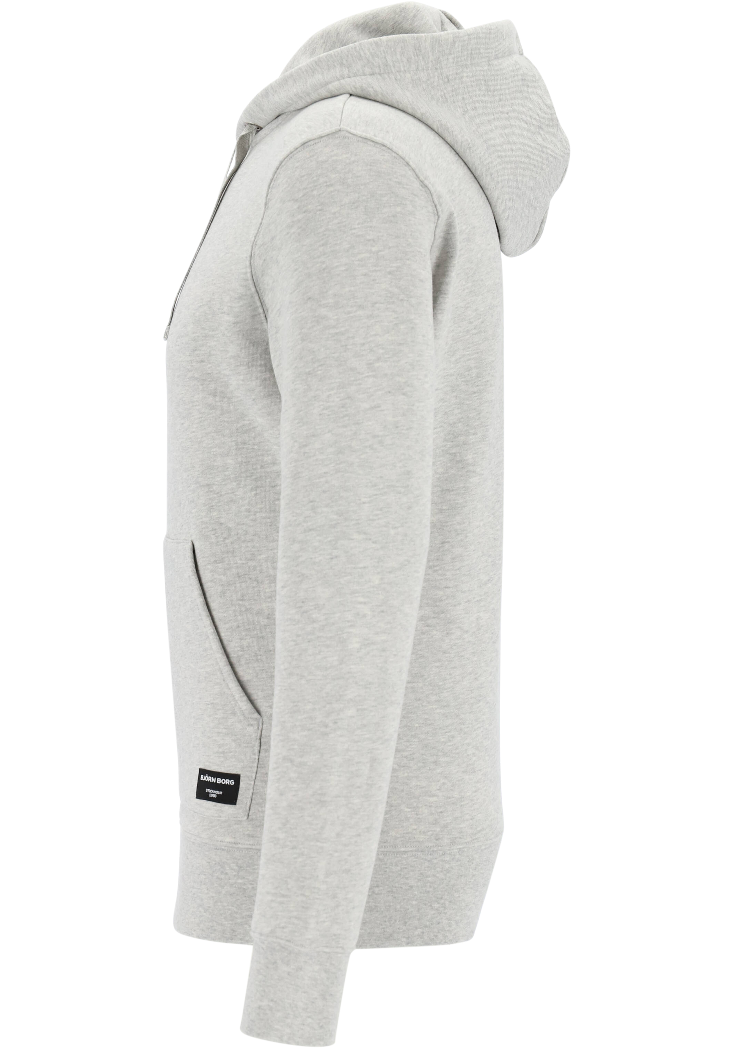 Bjorn Borg hoodie sweatshirt, heren trui met capuchon dik, lichtgrijs melange