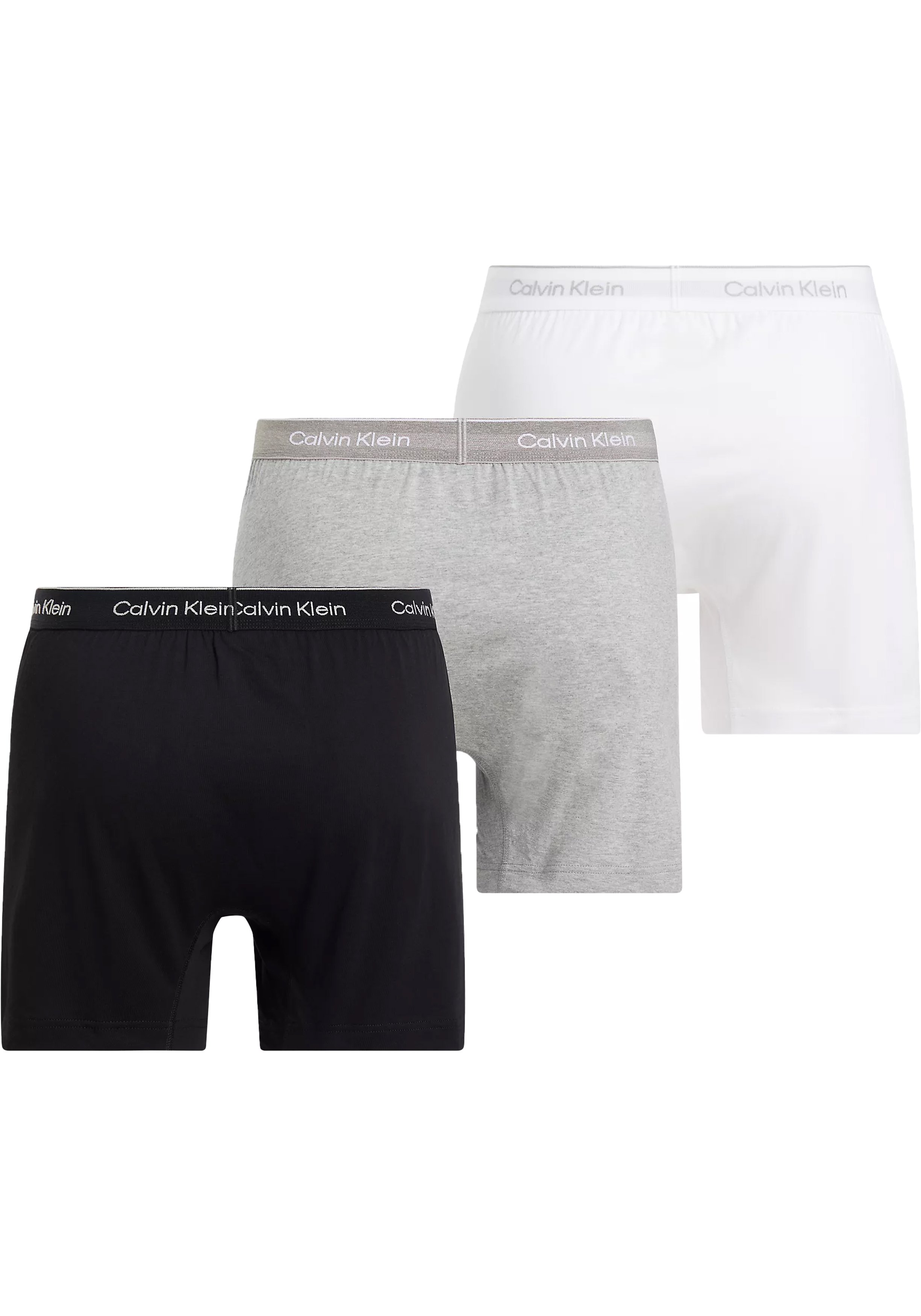 Calvin Klein Woven Boxers (3-pack), heren boxers wijd katoen, zwart, grijs, wit