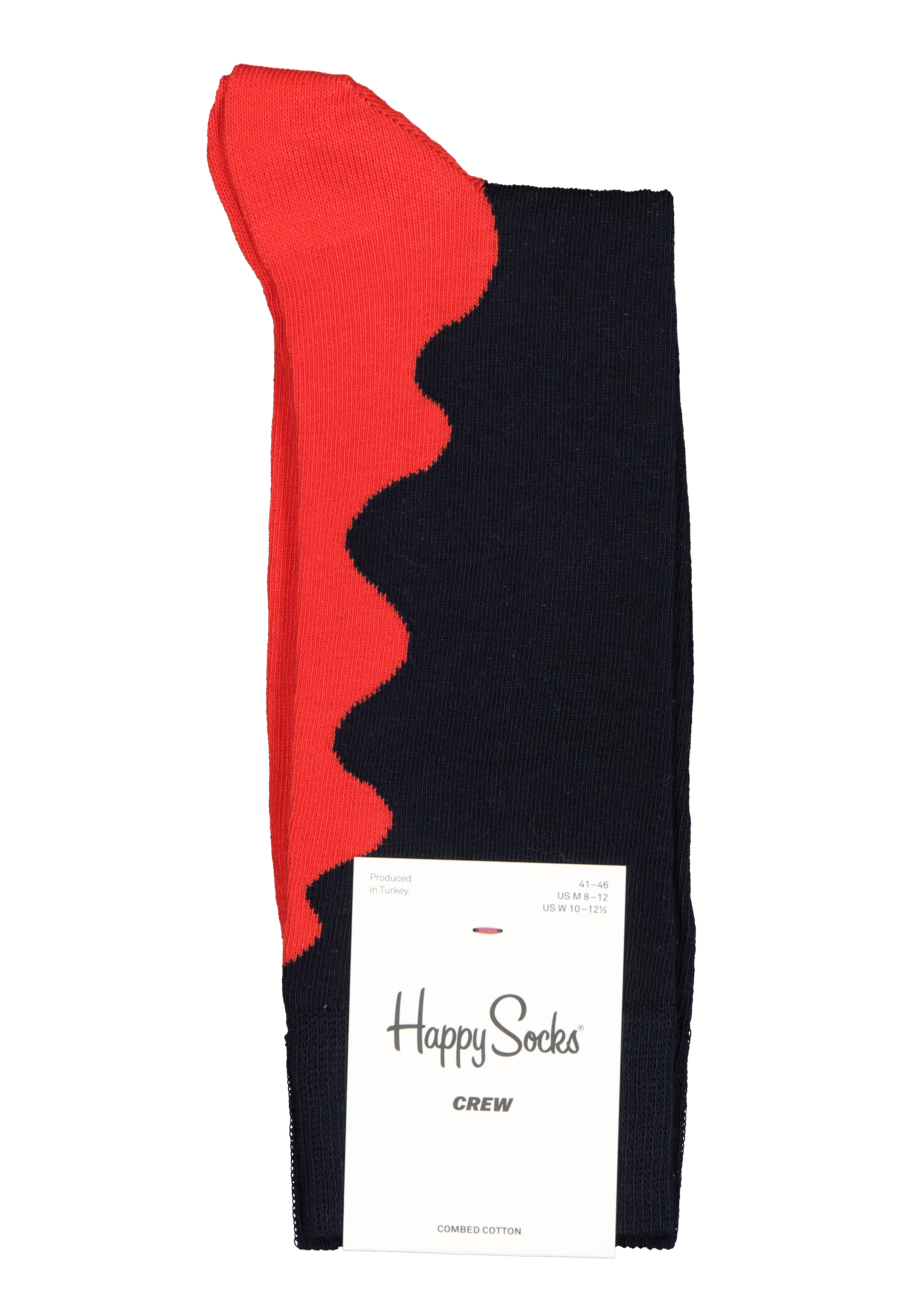 Happy Socks Wave Sock, blauw met rode golven