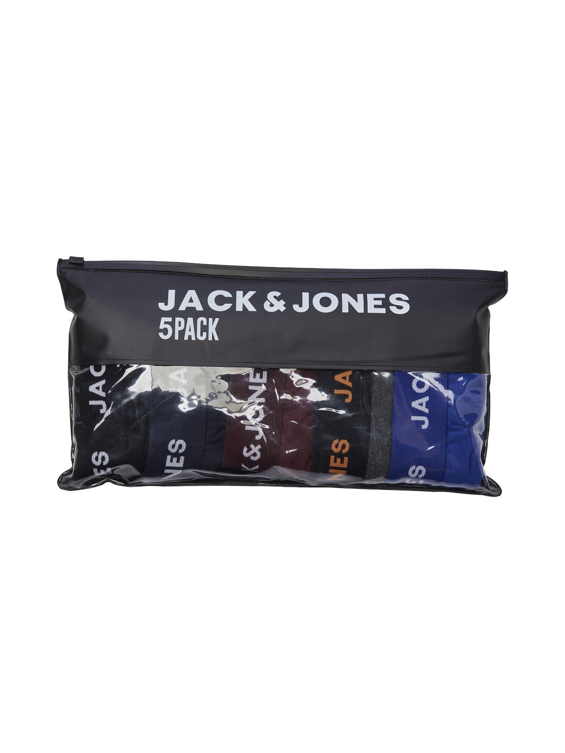 JACK & JONES Jacblack friday trunks (5-pack), heren boxers normale lengte, zwart, blauw, donkerrood en grijs