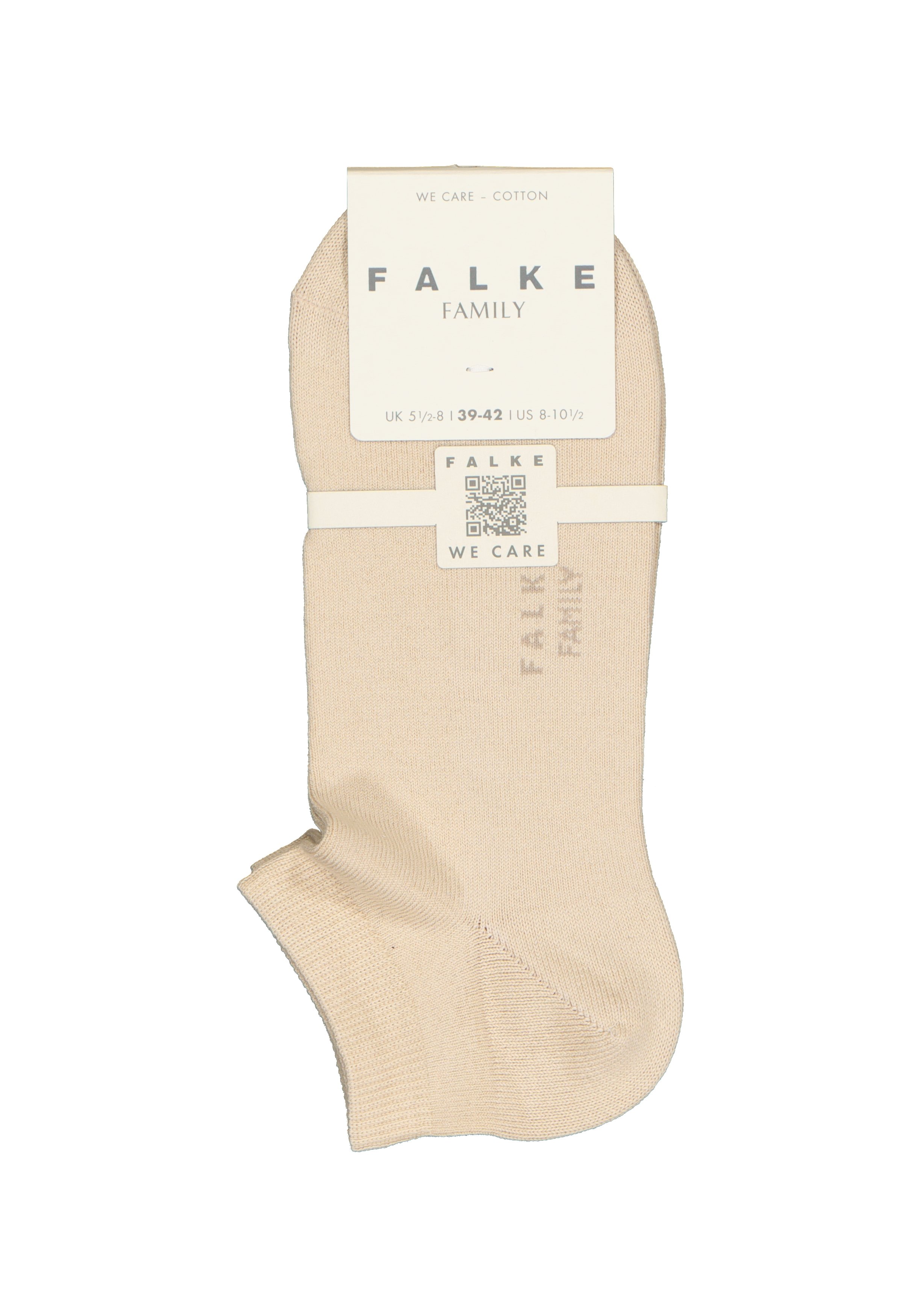 FALKE Family dames enkelsokken, katoen, beige (cream)